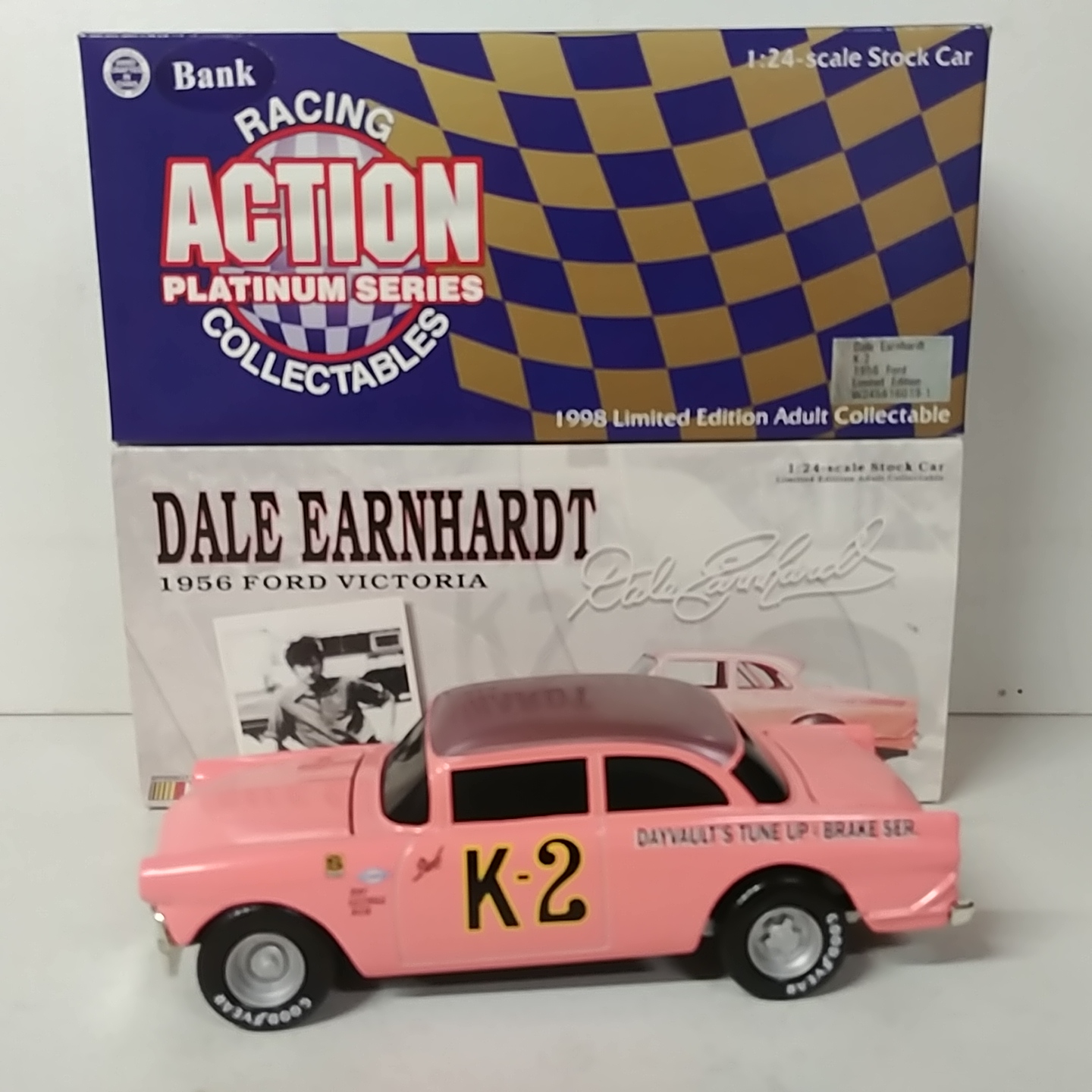 1956 Dale Earnhardt 1/24th Dayvault's Ford "Apricot Roof" b/w bank Ford