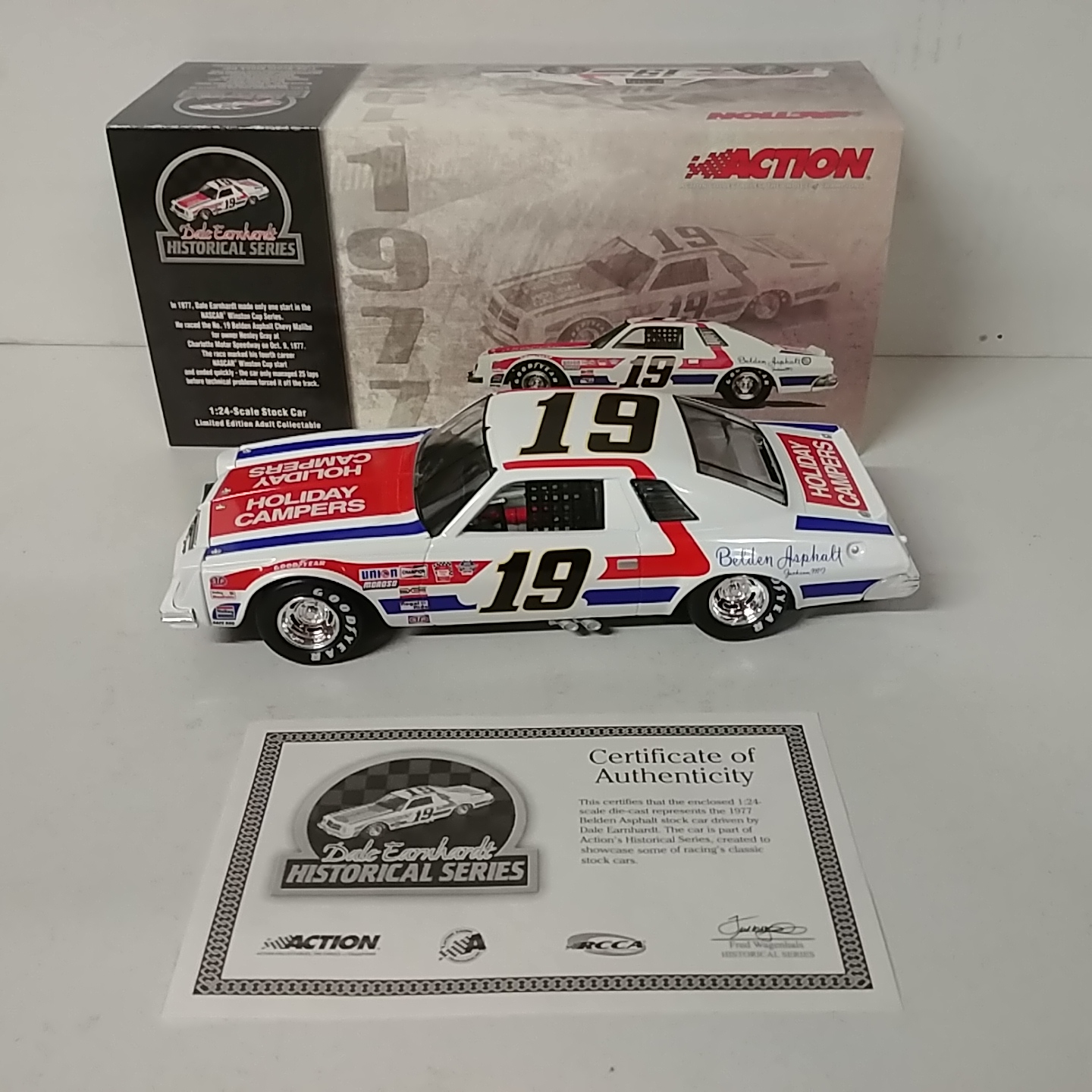 1977 Dale Earnhardt 1/24th Beldon's Asphalt ARC clear window bank Malibu