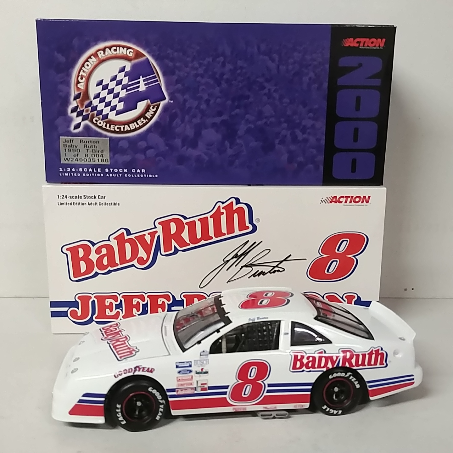 1990 Jeff Burton 1/24th Baby Ruth "Busch Series" Thunderbird c/w car