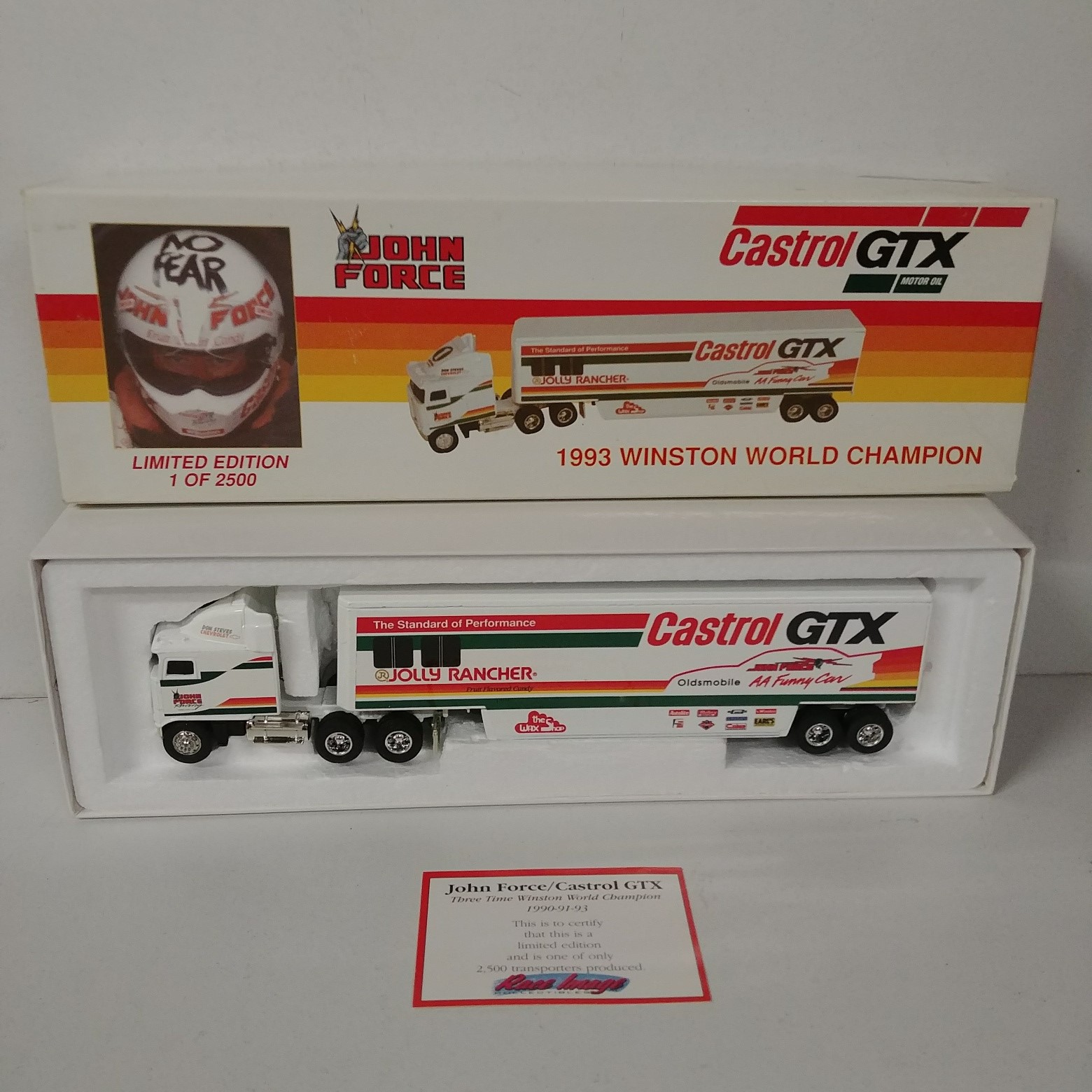 1993 John Force 1/64th CASTROL GTX "3 Time Champion" hauler