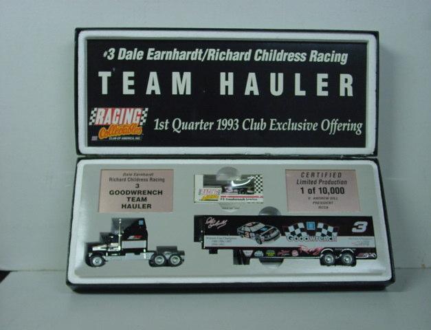 1993 Dale Earnhardt 1/64th GM Goodwrench "5 Time Champion" hauler with Lumina