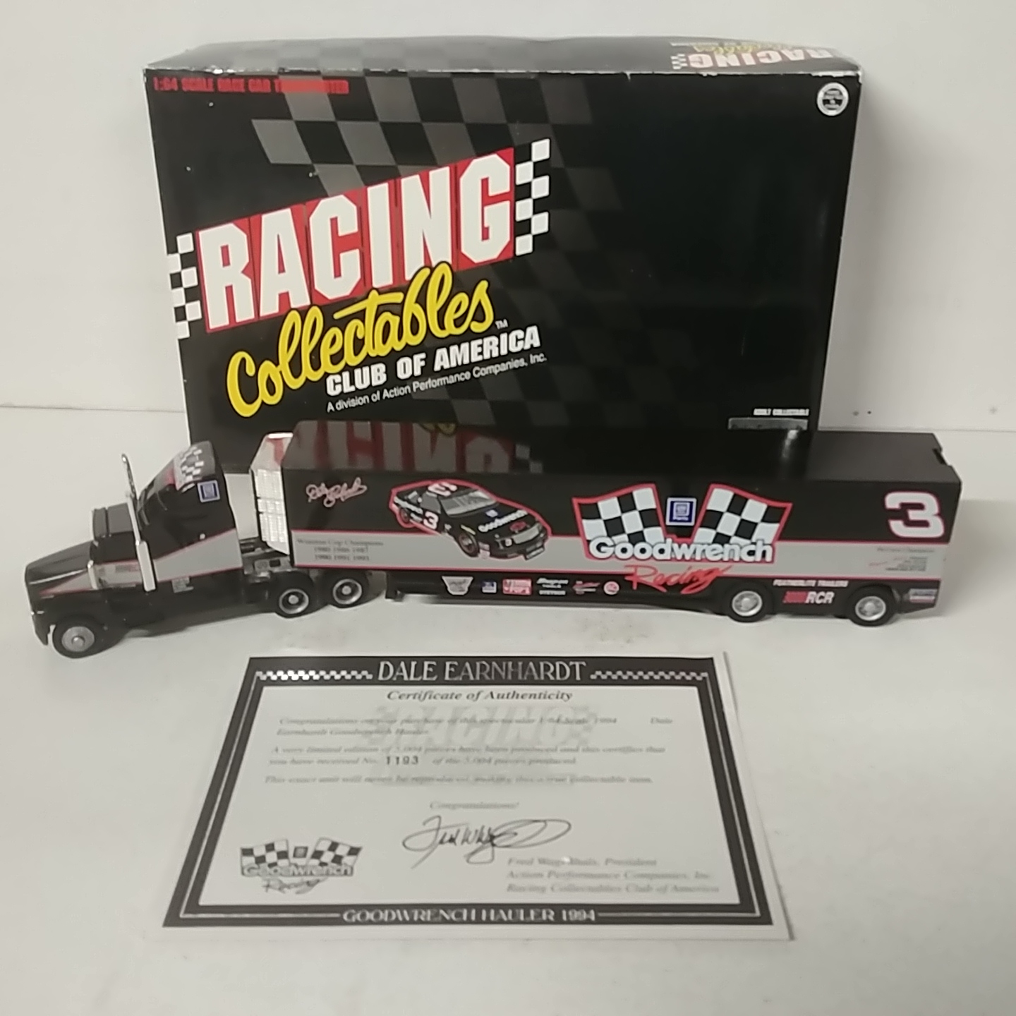 1994 Dale Earnhardt 1/64th Goodwrench "6 Time Champion" ARC transporter