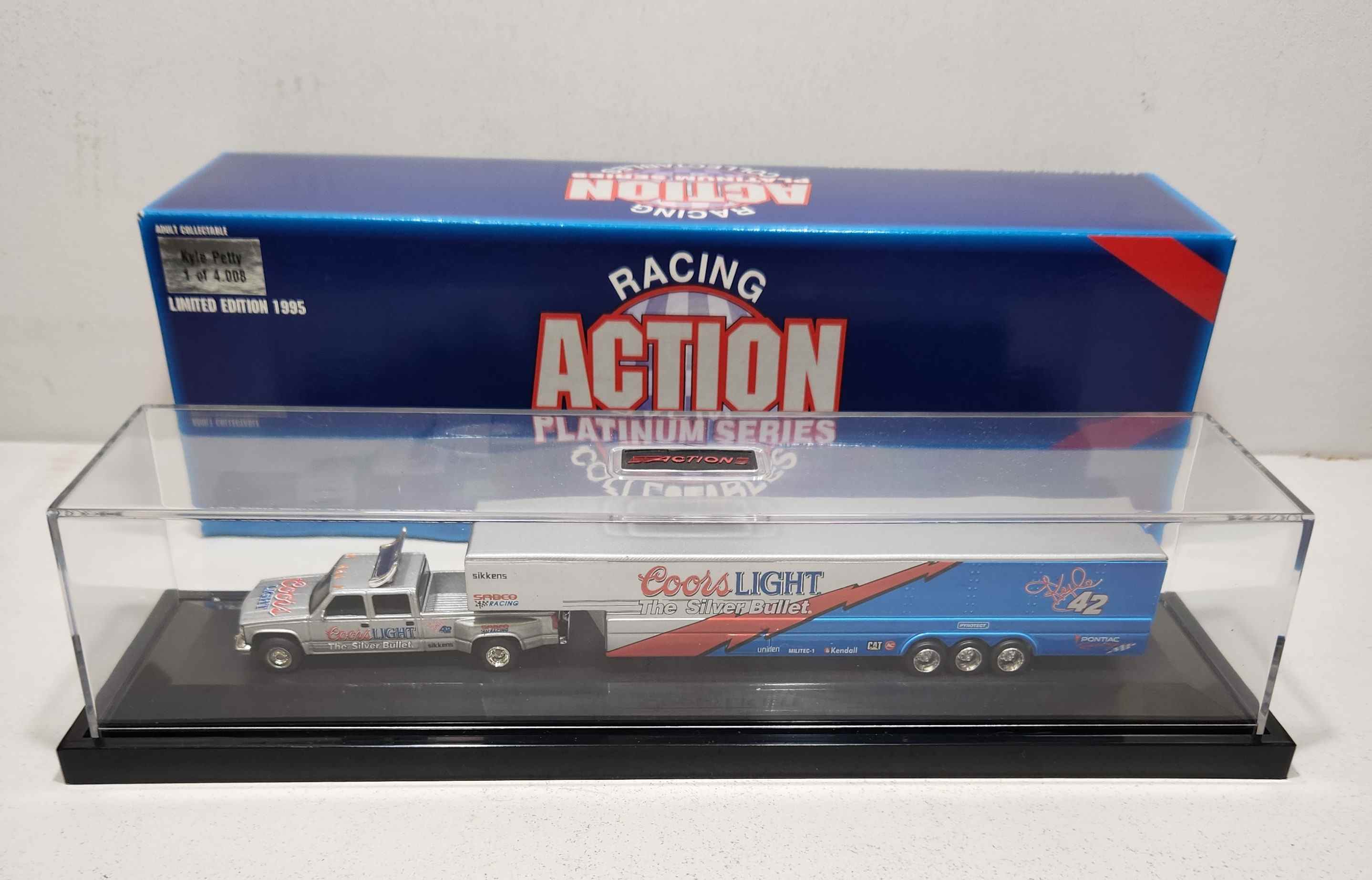 1995 Kyle Petty 1/64th Coors Light dually w/trailer