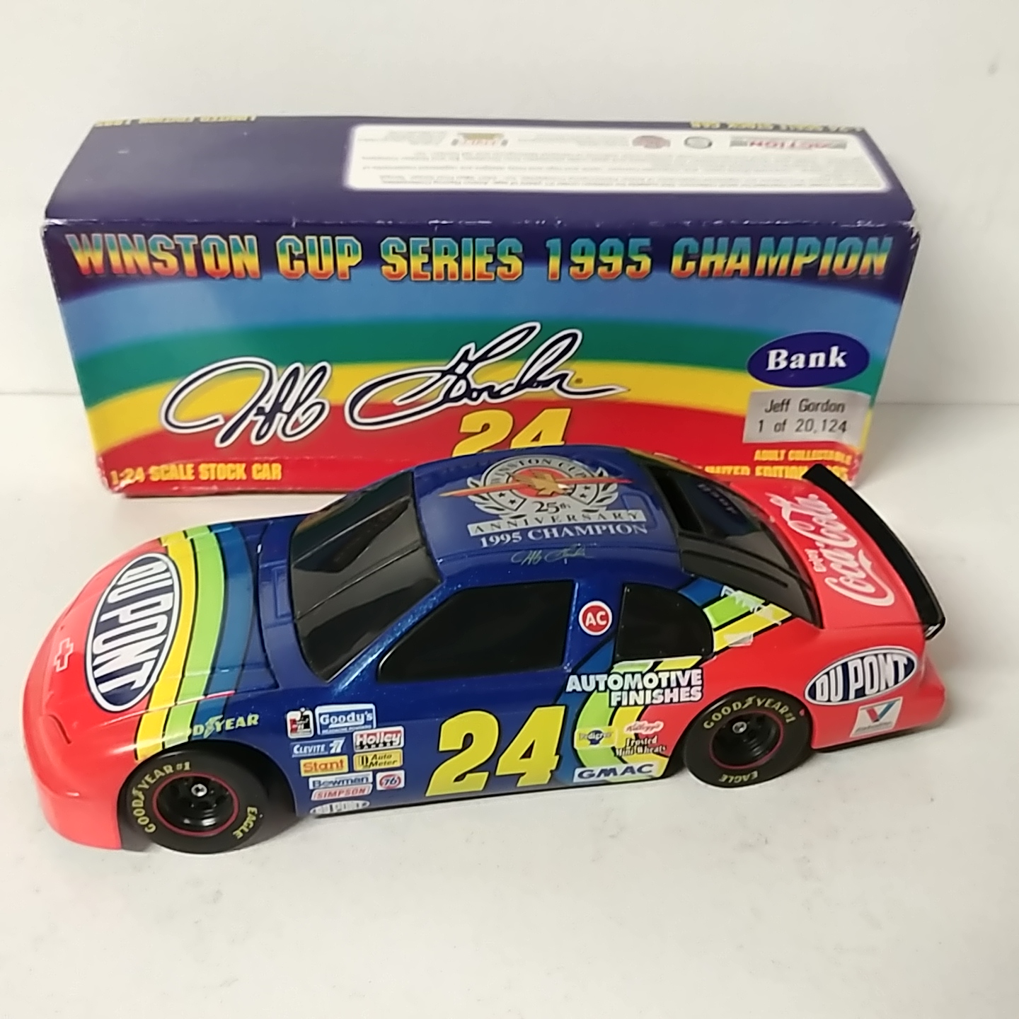 1995 Jeff Gordon 1/24th Dupont "Winston Cup Champion" b/w bank Monte Carlo 