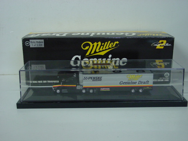 1995 Rusty Wallace 1/96th Miller Genuine Draft transporter