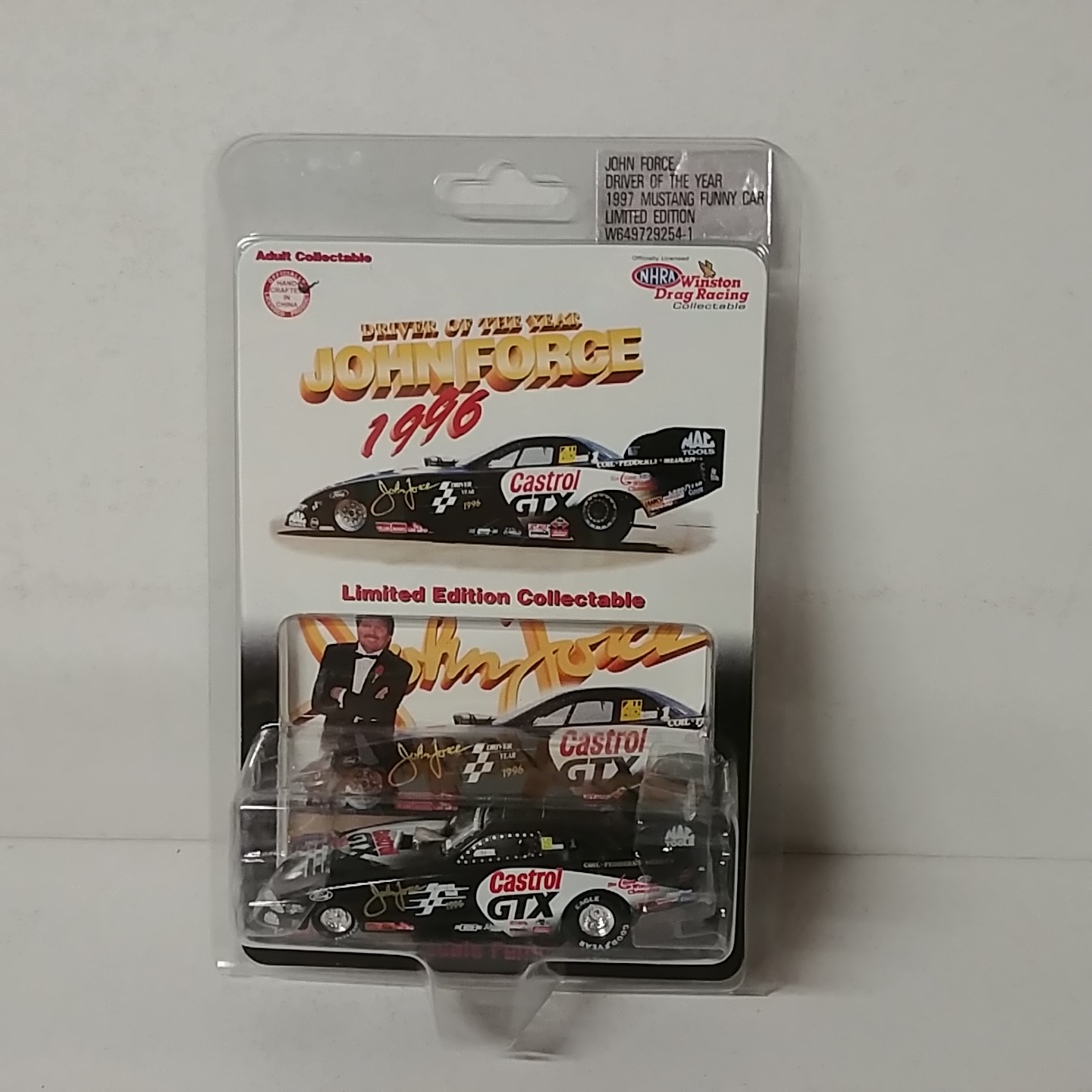 1996 John Force 1/64th Castrol GTX "Driver of the Year" funny car