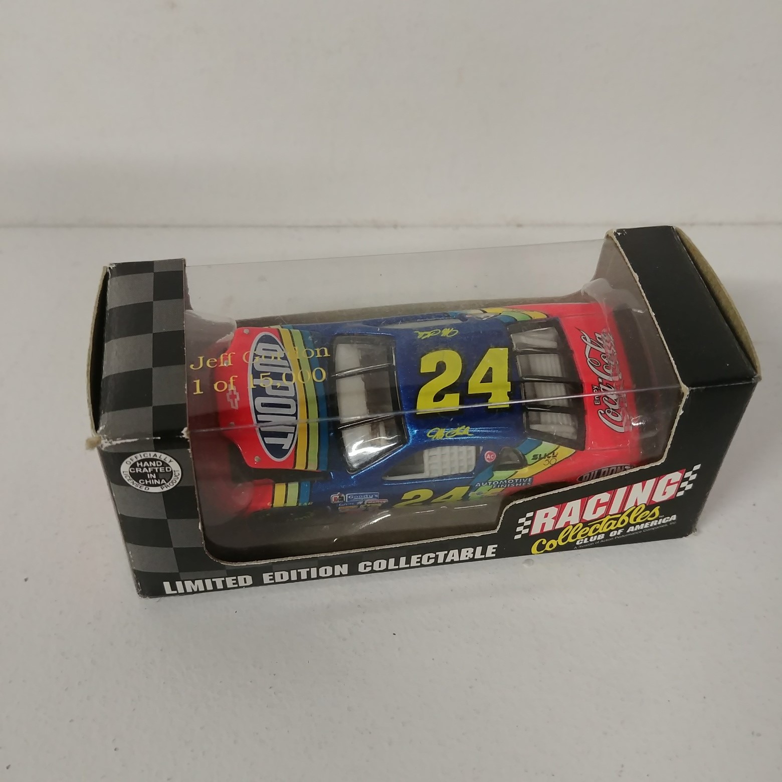 ..1996 Jeff Gordon 1/64th Dupont RCCA hood open car