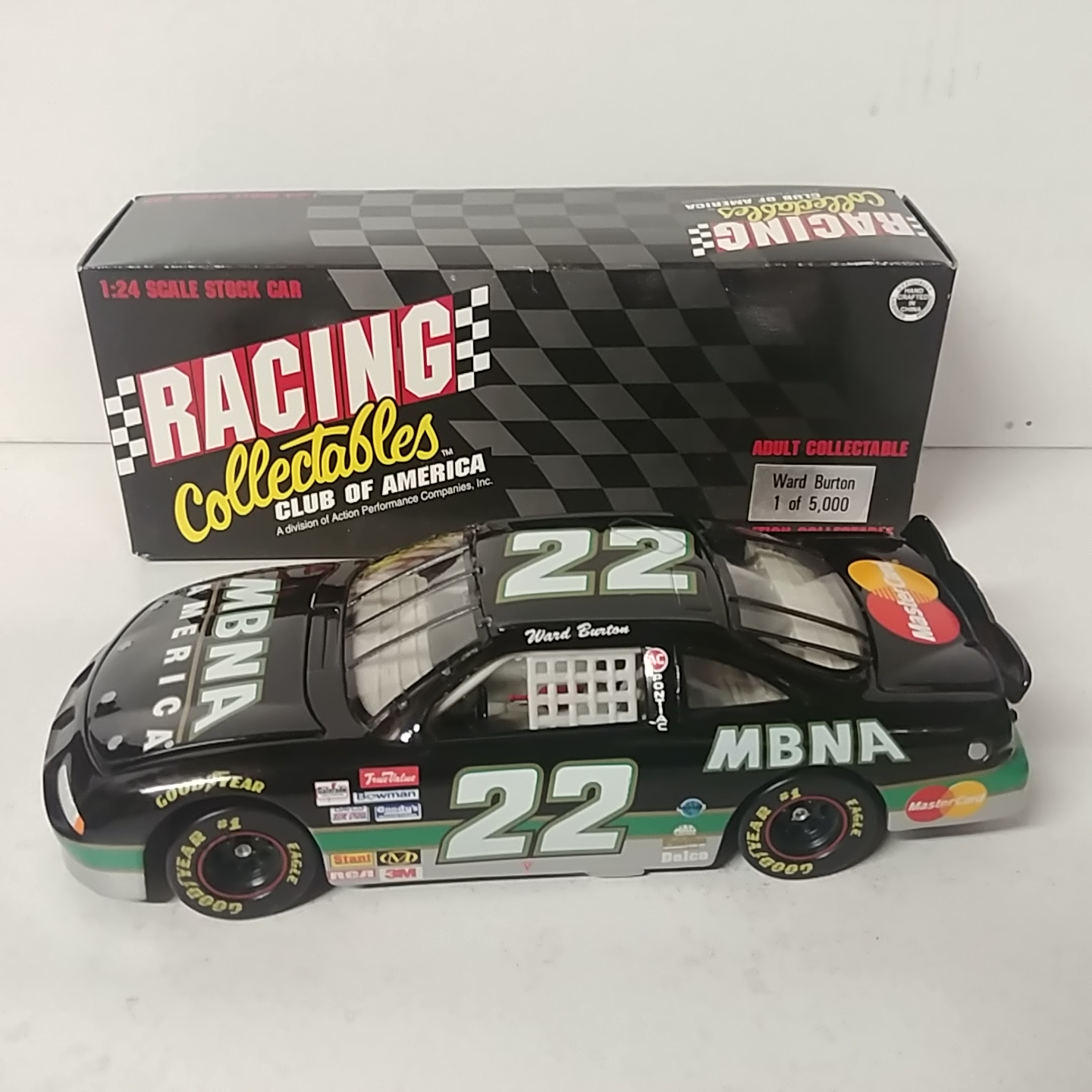 1996 Ward Burton 1/24th MBNA c/w car