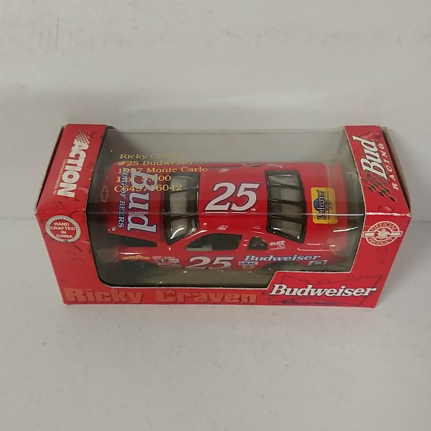 1997 Ricky Craven 1/64th Budweiser hood open Monte Carlo