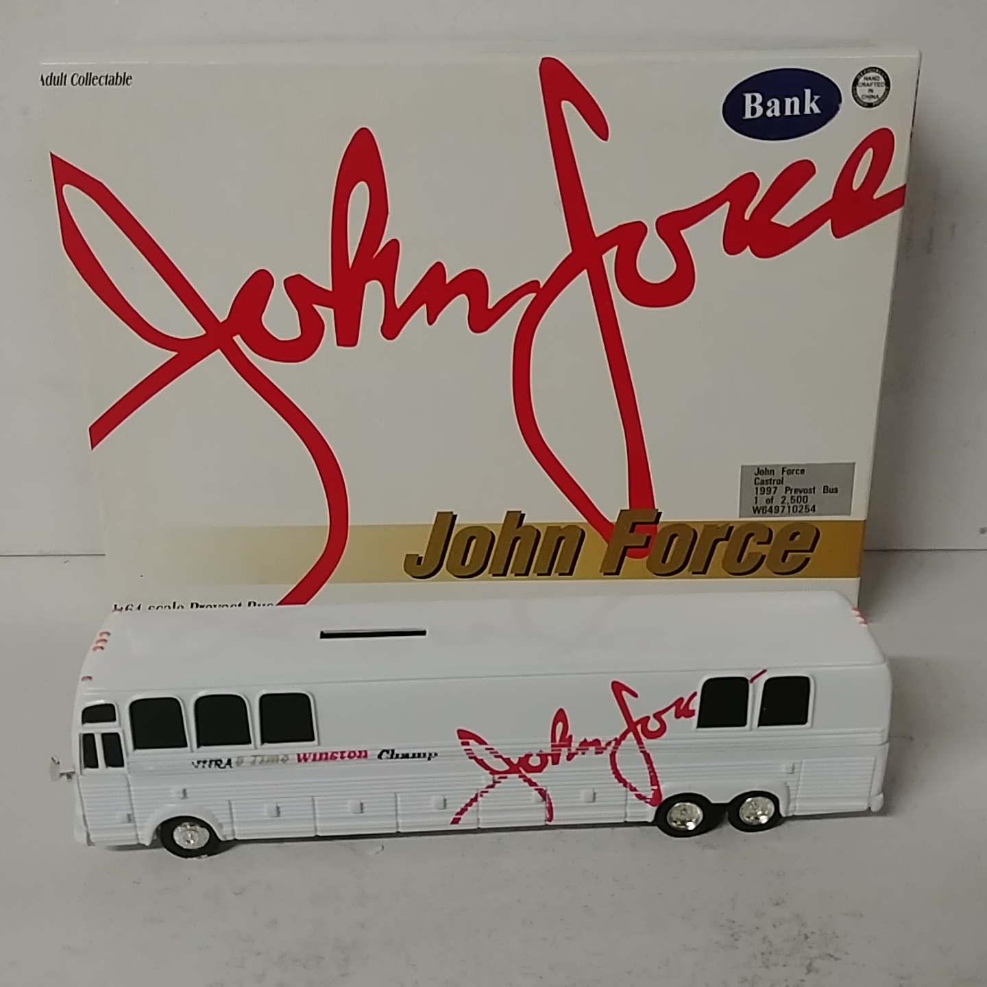 1997 John Force 1/64th Castrol Prevost Bus bank