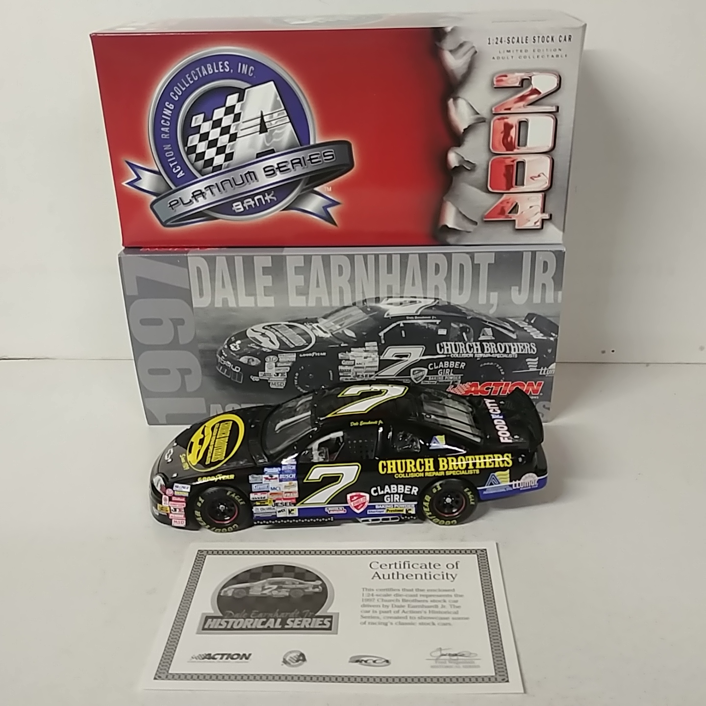 1997 Dale Earnhardt Jr 1/24th Church Brothers "Busch Series" c/w bank