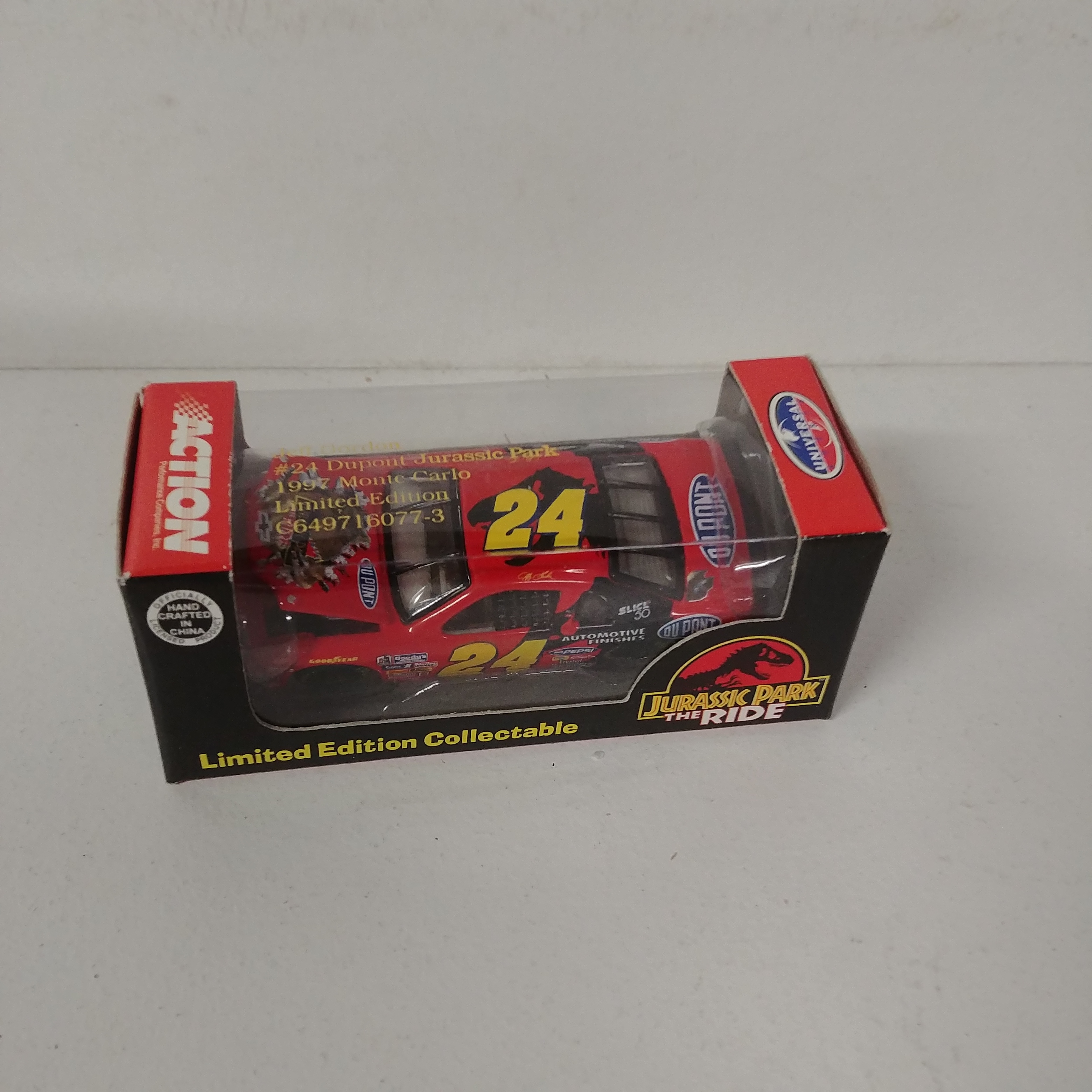 1997 Jeff Gordon 1/64th Dupont "Jurassic Park" hood open car