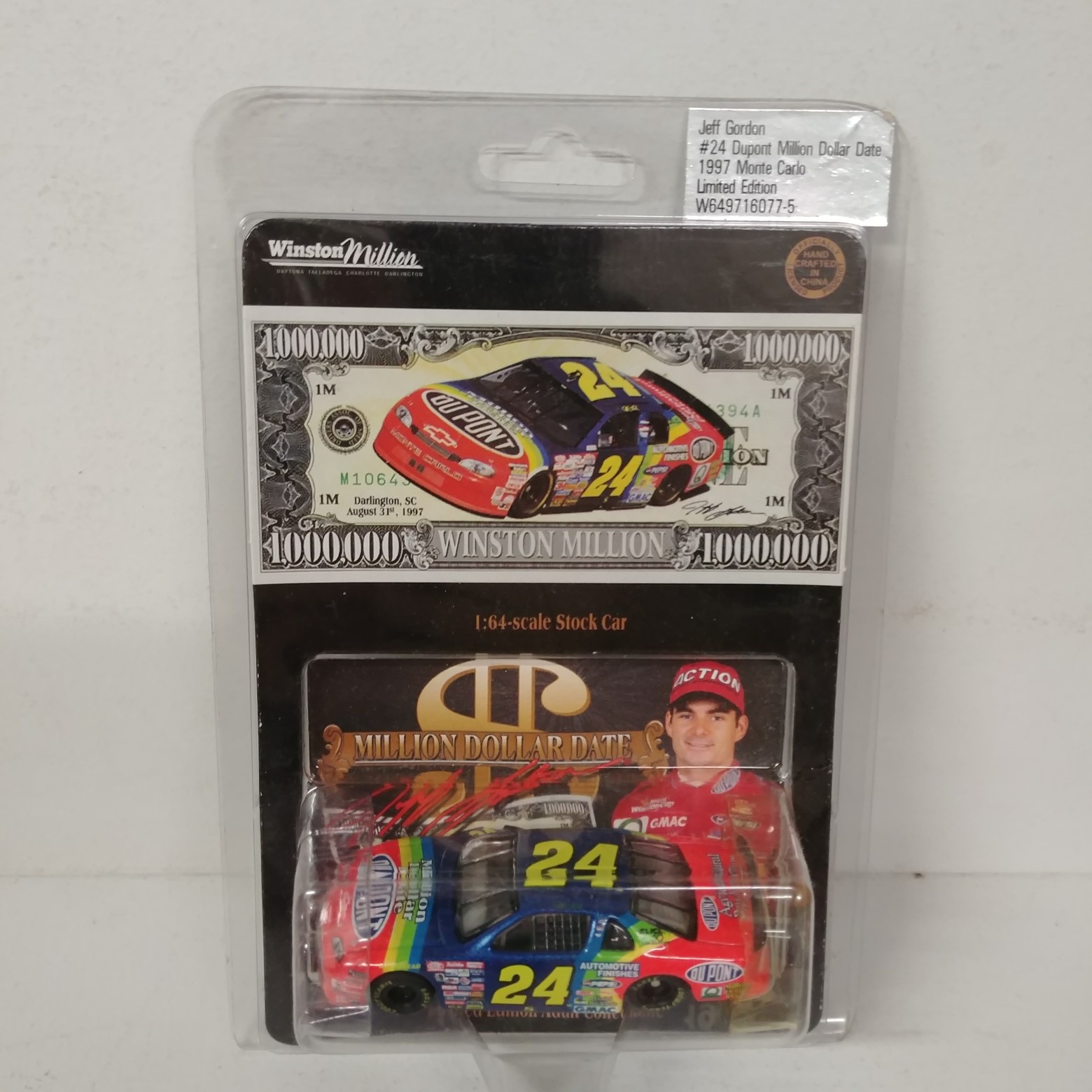 1997 Jeff Gordon 1/64th Dupont "Million Dollar Date" car