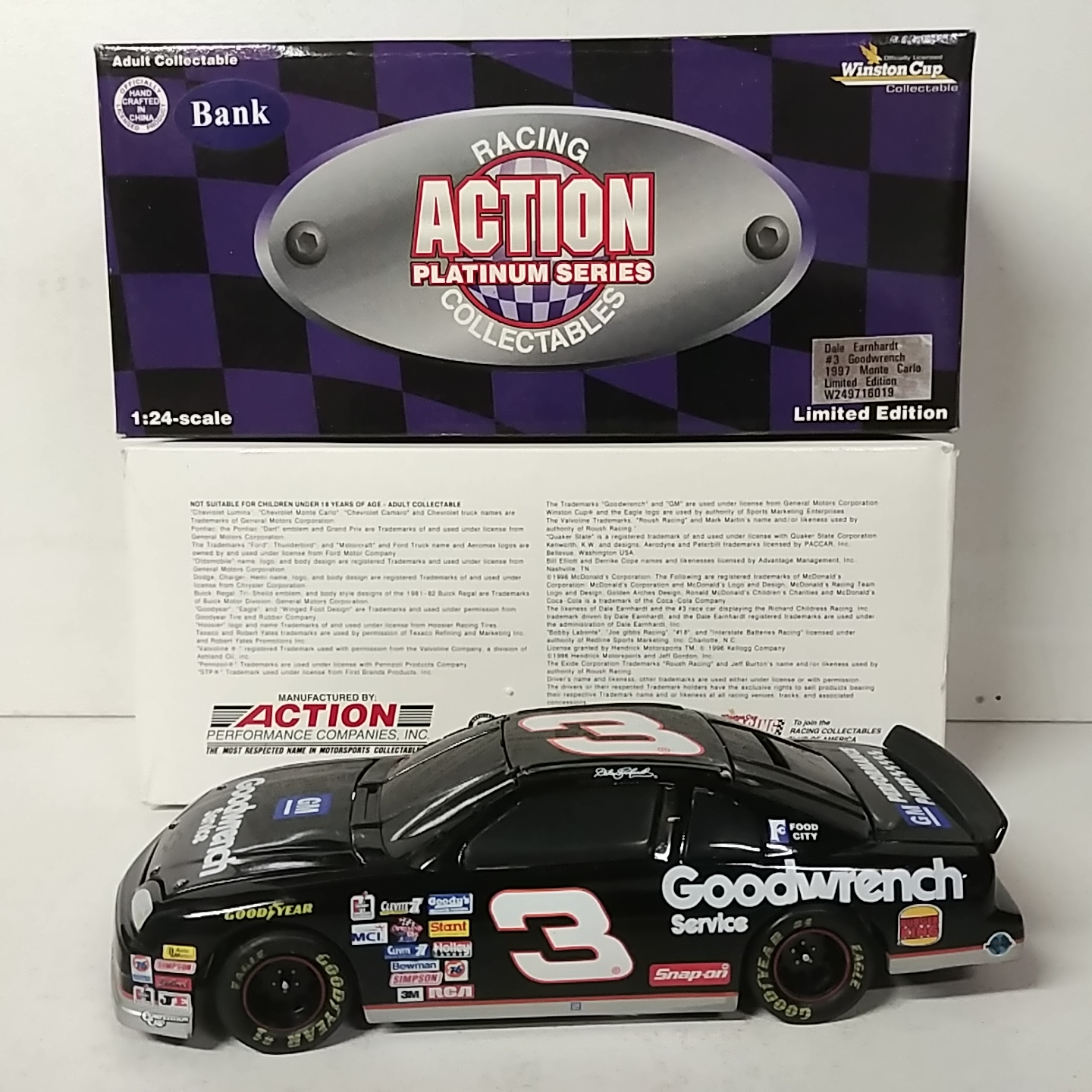 1997 Dale Earnhardt 1/24th GM Goodwrench b/w bank