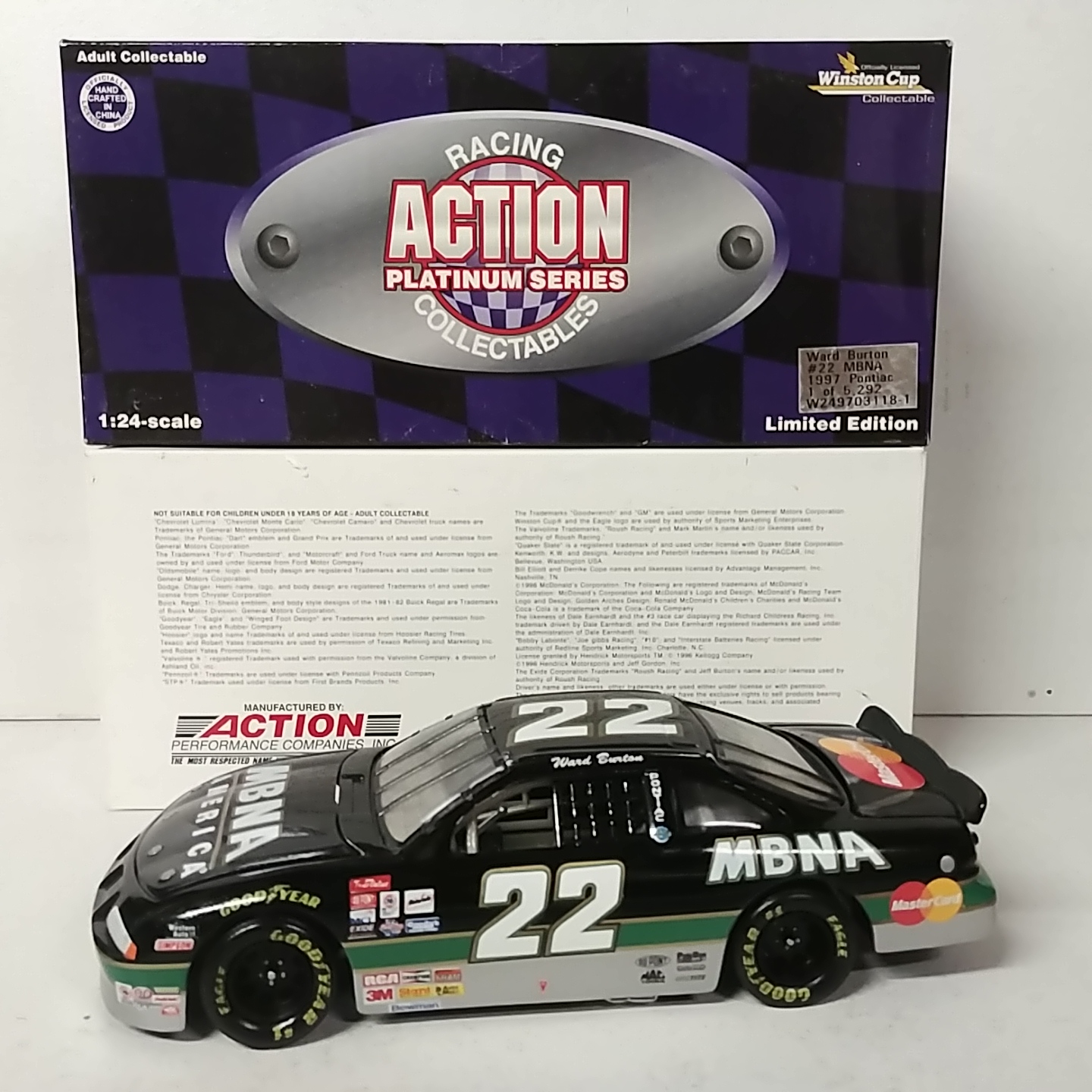 1997 Ward Burton 1/24th MBNA Pontiac