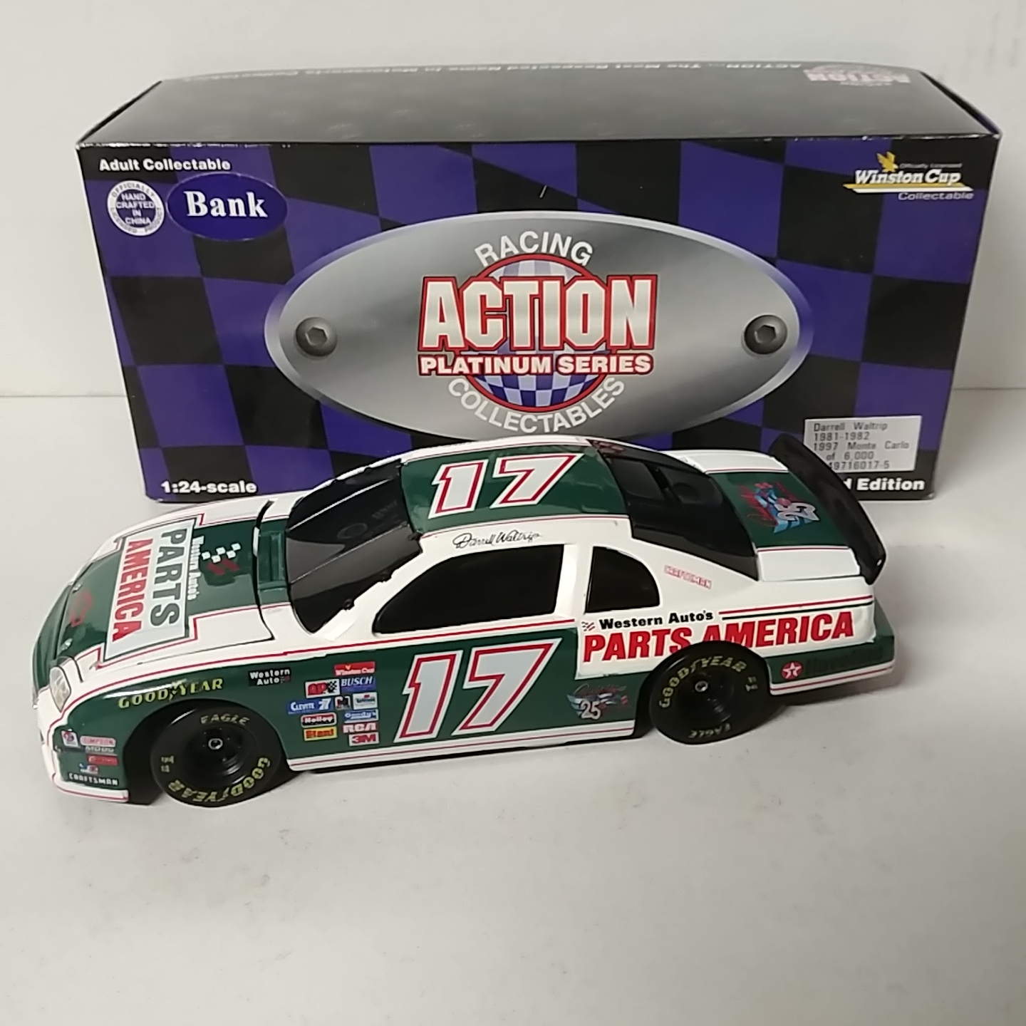 1997 Darrell Waltrip 1/24th Parts America "1981-82 Paint Scheme" b/w bank car