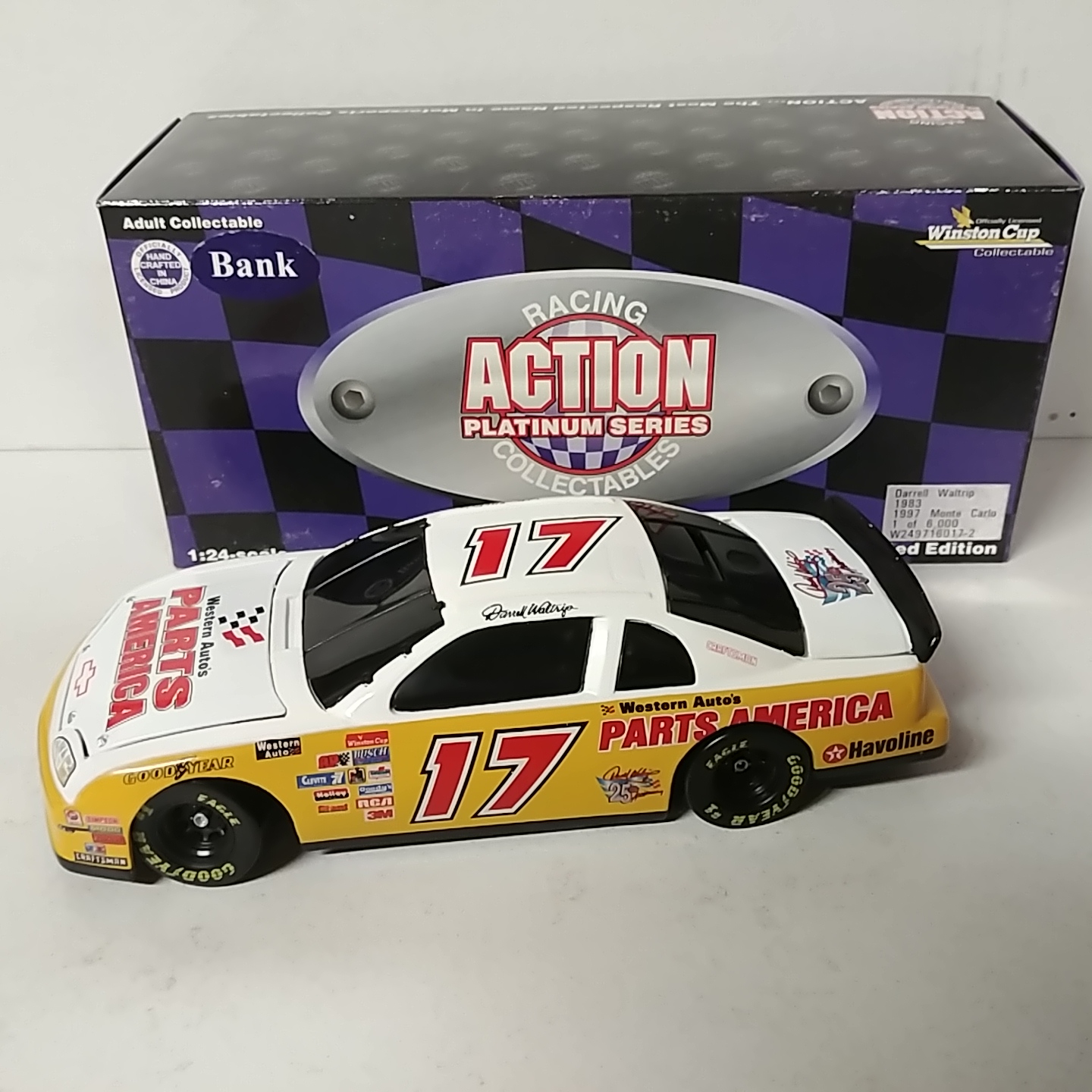 1997 Darrell Waltrip 1/24th Parts America "1983 Paint Scheme" b/w bank car