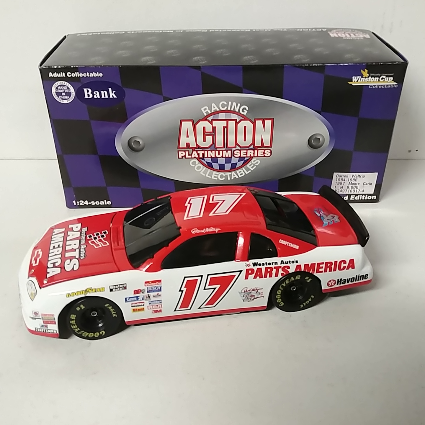 1997 Darrell Waltrip 1/24th Parts America "1984-86 Paint Scheme" b/w bank car