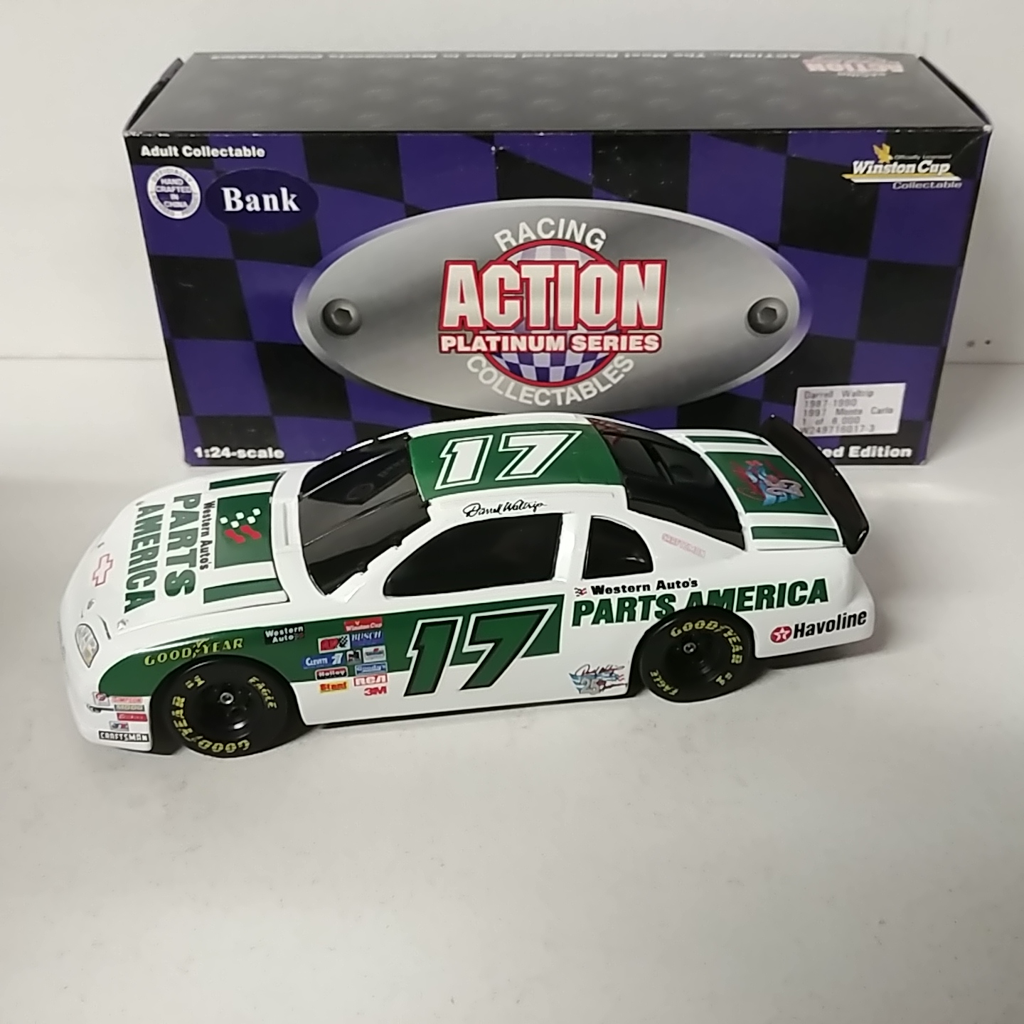 1997 Darrell Waltrip 1/24th Parts America "1987-90 Paint Scheme" b/w bank car