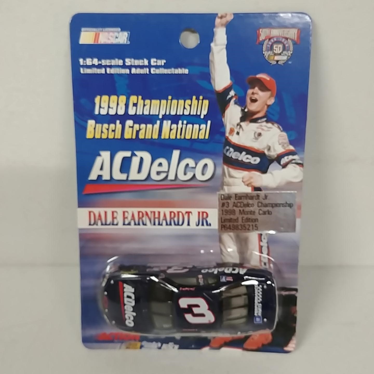 1998 Dale Earnhardt Jr 1/64th AC Delco "Busch Series Champion" black window Monte Carlo