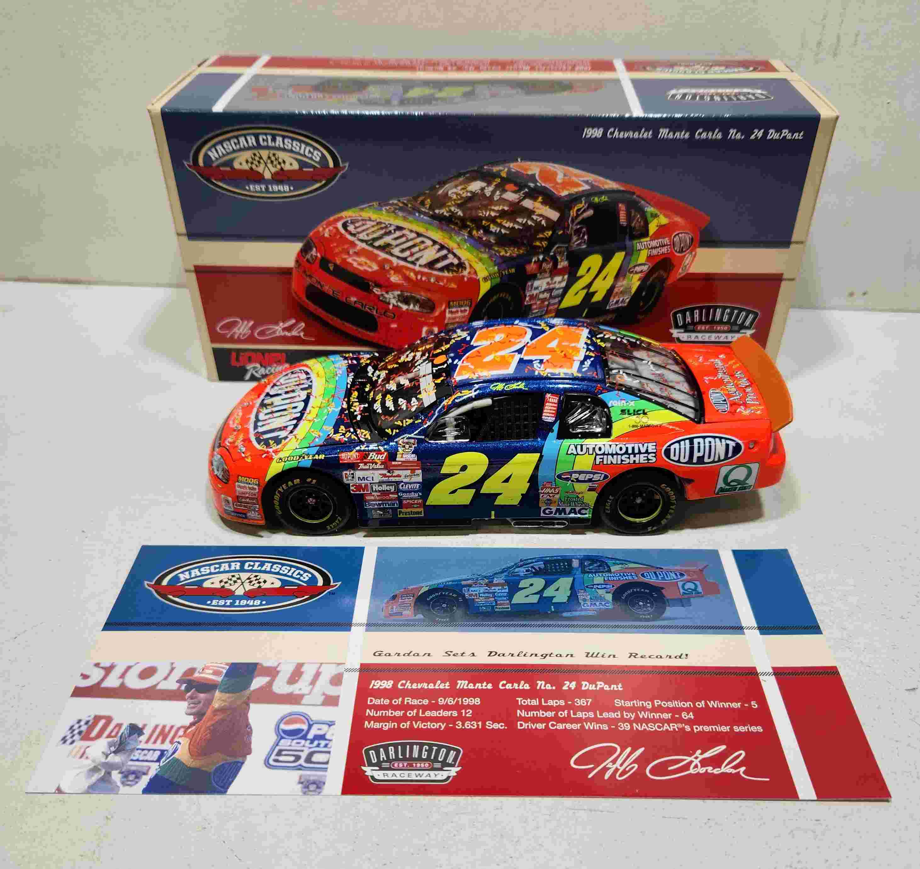 1998 Jeff Gordon 1/24th Dupont "Four Fall Darlington Wins In a Row" Monte Carlo