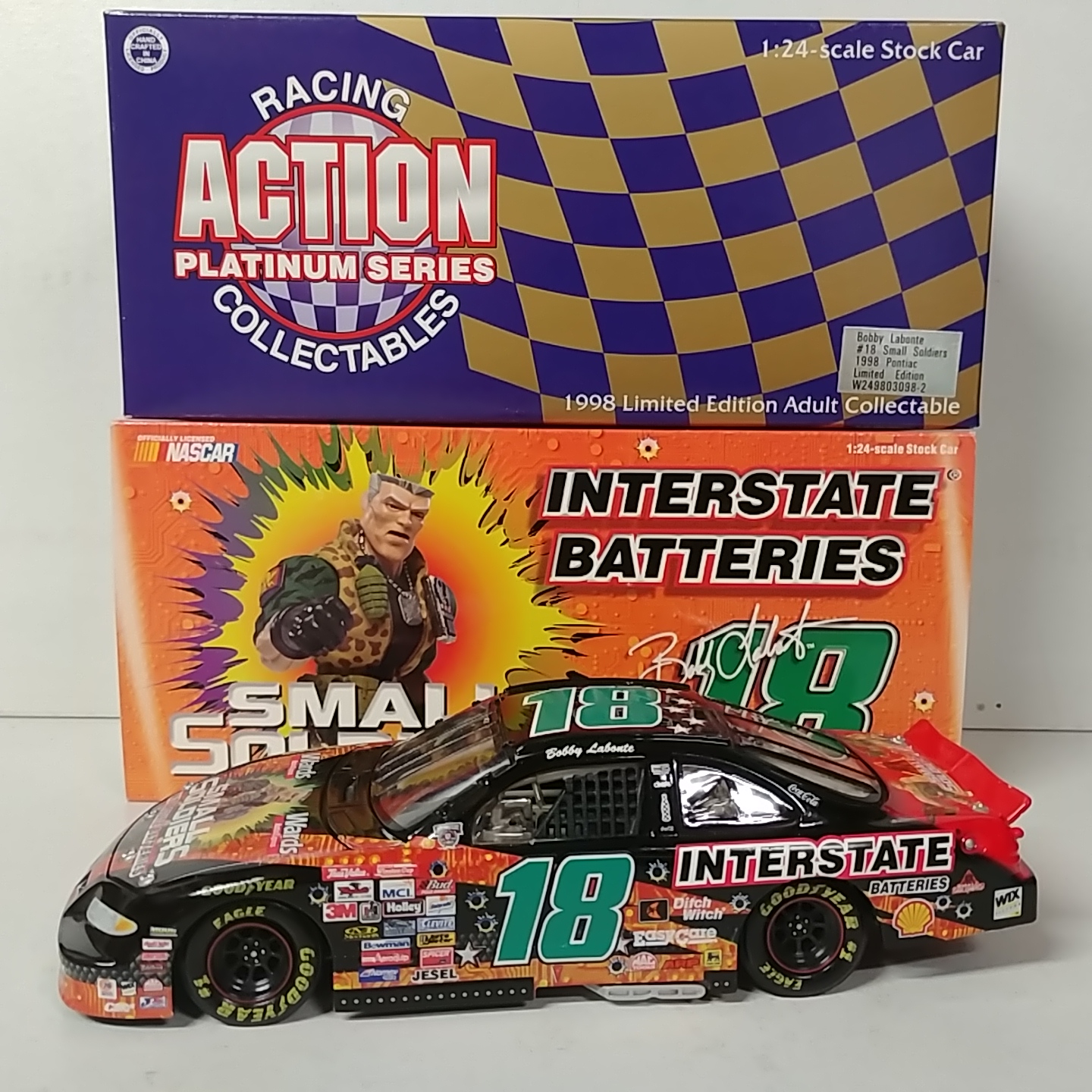 1998 Bobby Labonte 1/24th Interstate Batteries "Small Soldiers" c/w Pontiac