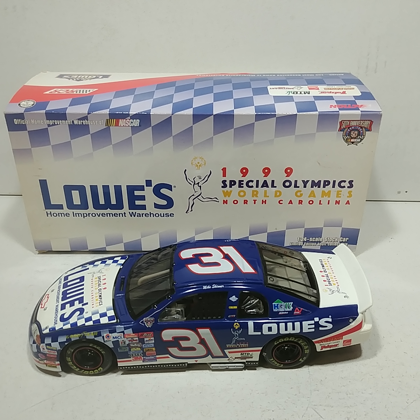 1998 Mike Skinner 1/24th Lowe's "Special Olympics" clear window bank Monte Carlo