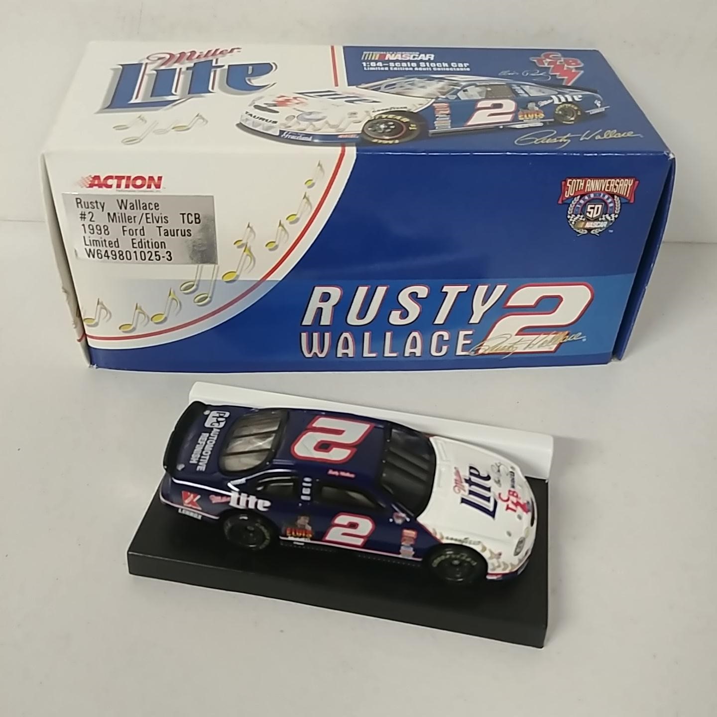 1998 Rusty Wallace 1/64th Miller Lite "ELVIS TCB" ARC Taurus