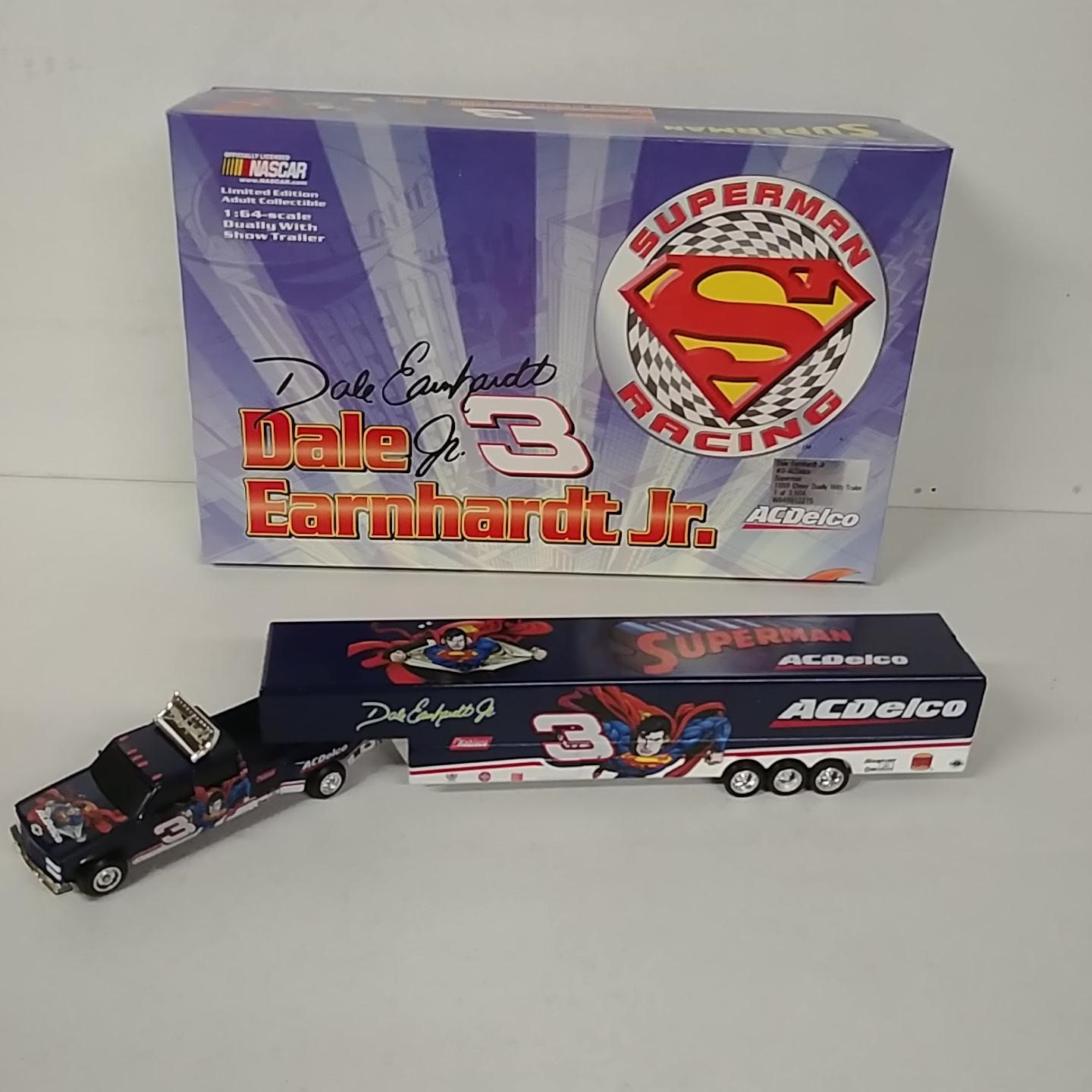 1999 Dale Earnhardt JR 1/64th AC Delco  "Superman" Dually and Trailer