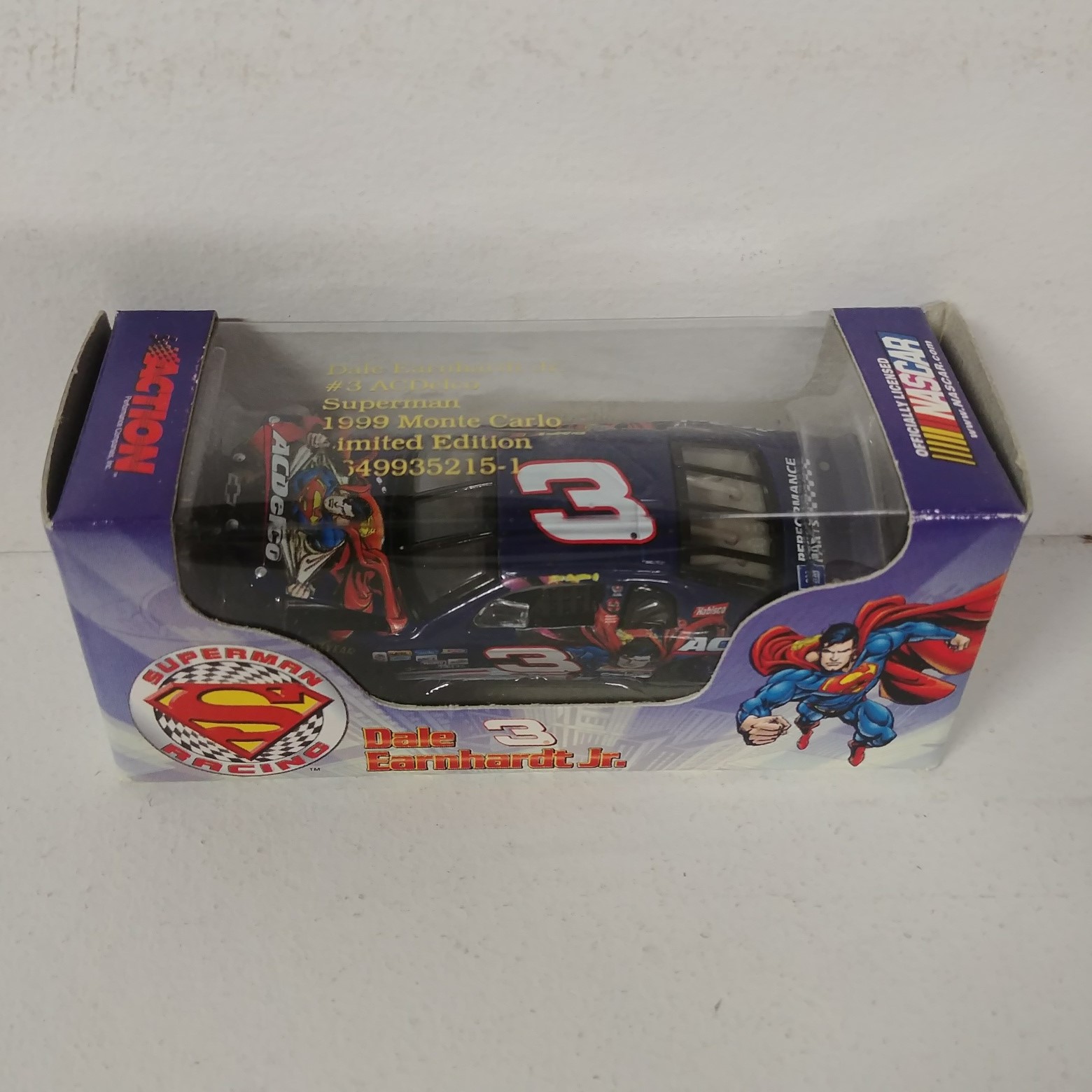 1999 Dale Earnhardt Jr 1/64th AC Delco "Superman" RCCA hood open car