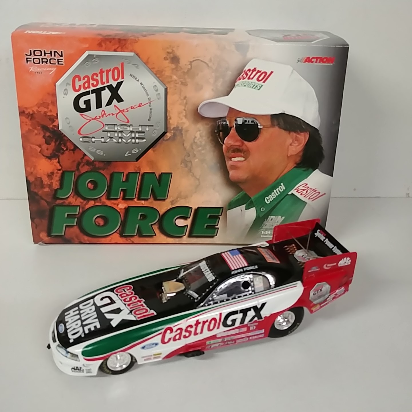 1999 John Force 1/24th Castrol GTX "8 Time Champion" funny car