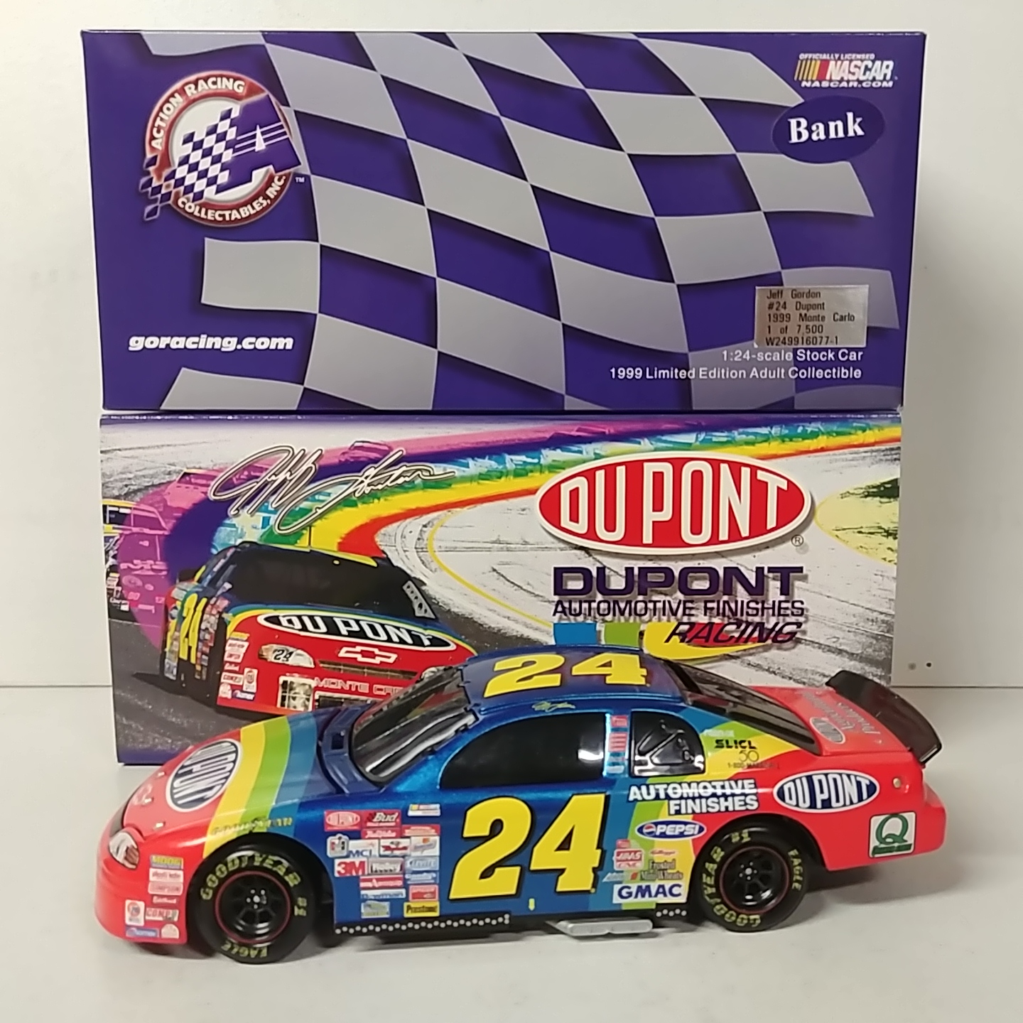 1999 Jeff Gordon 1/24th DuPont b/w bank Monte Carlo