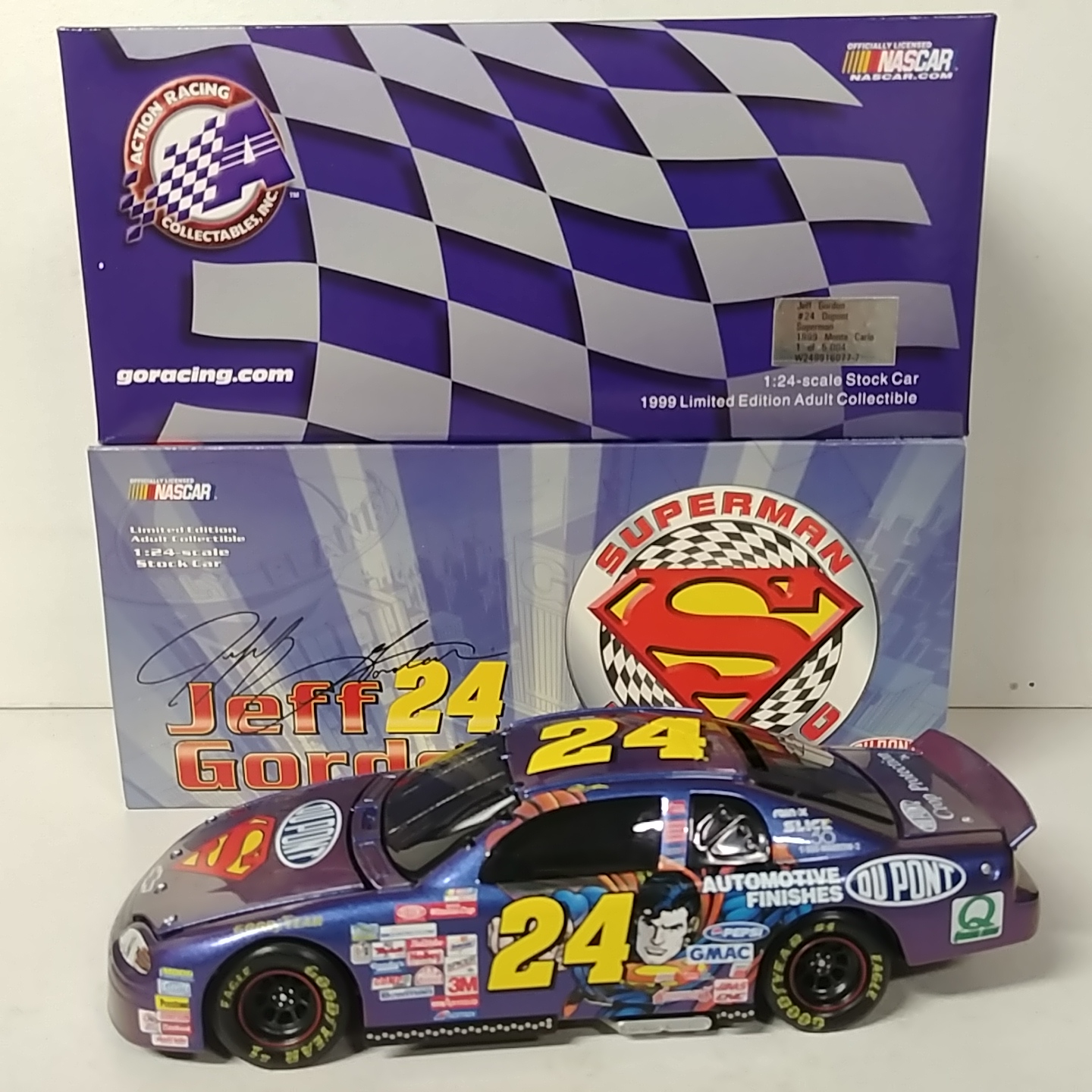 1999 Jeff Gordon 1/24th Dupont "Superman" b/w bank Monte Carlo