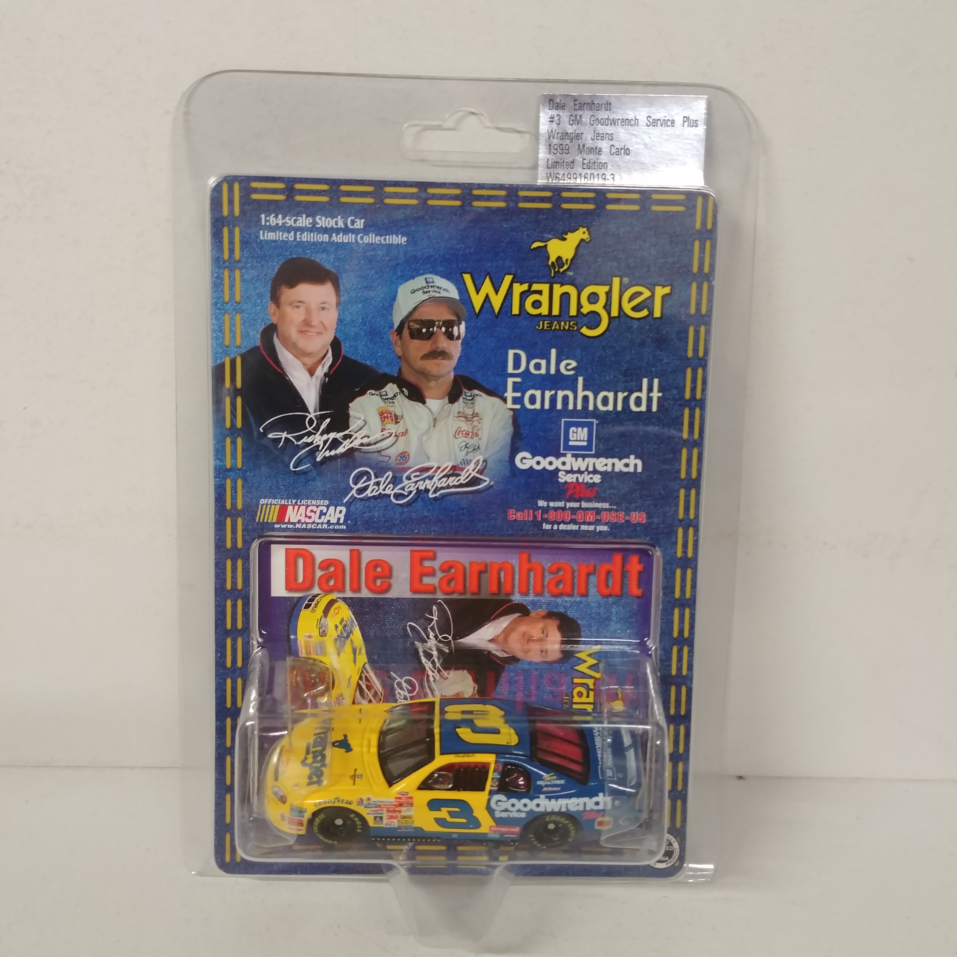 1999 Dale Earnhardt 1/64th Goodwrench Plus "Wrangler" ARC Monte Carlo