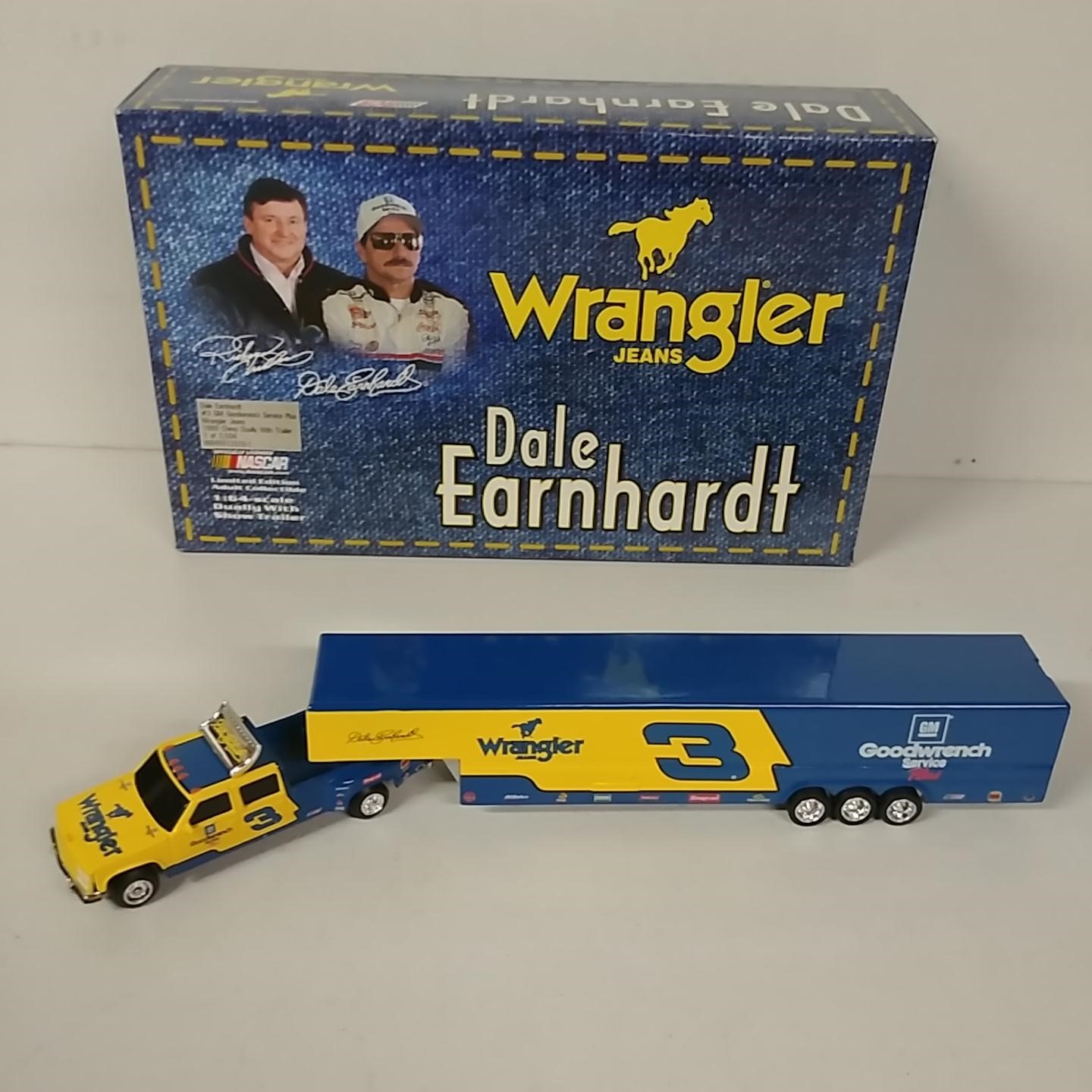 1999 Dale Earnhardt 1/64th GM Goodwrench "Wrangler" Dually and Trailer