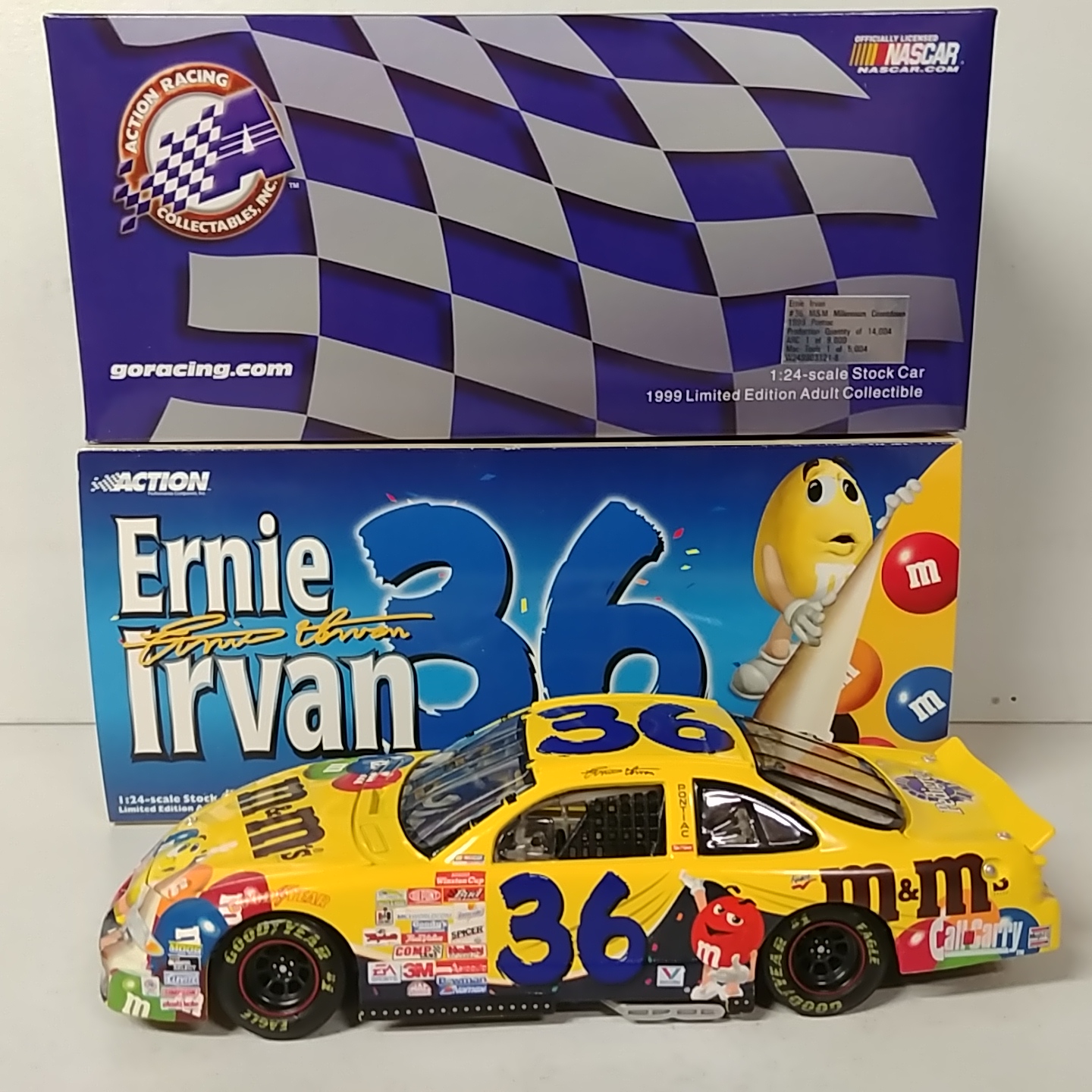 1999 Ernie Irvan 1/24th M&M's "Millennium Countdown" c/w car