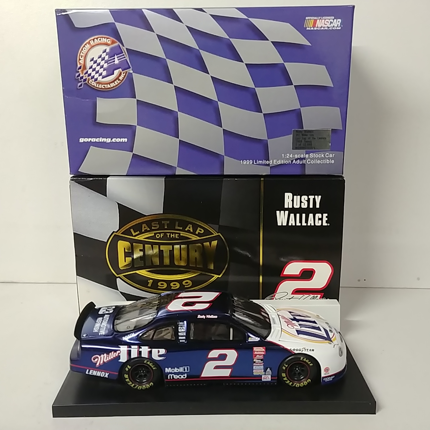 1999 Rusty Wallace 1/24th Miller Lite "Last Lap" c/w car