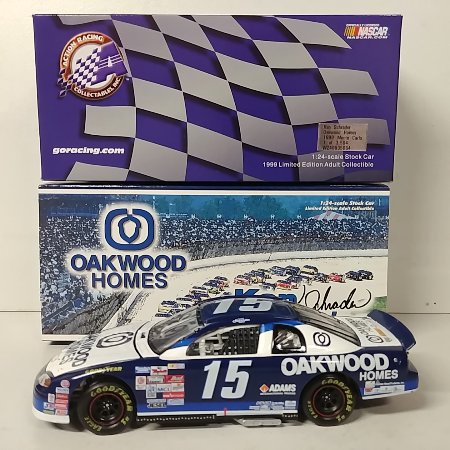 1999 Ken Schrader 1/24th Oakwood Homes :Busch Series" c/w car