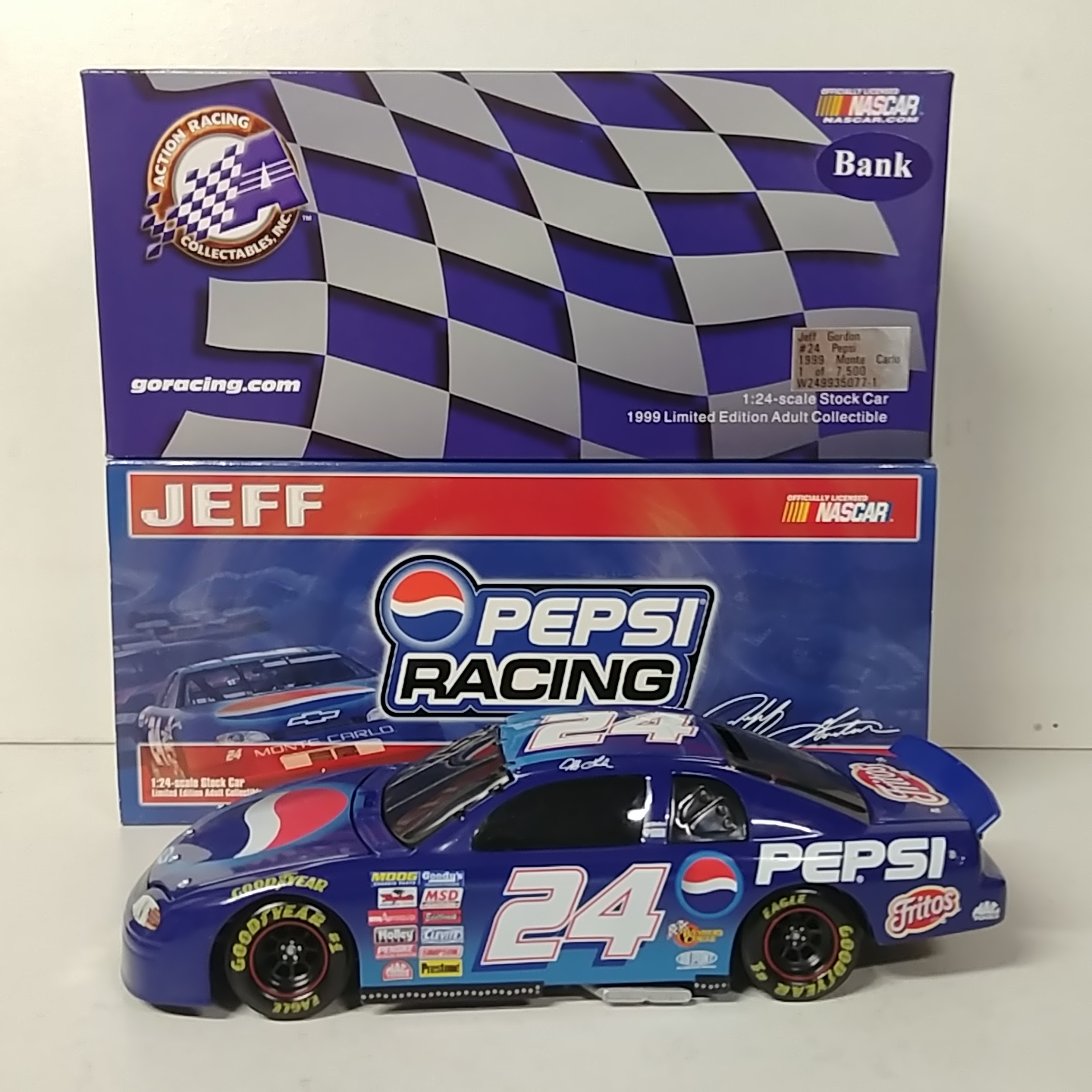 1999 Jeff Gordon 1/24th Pepsi b/w bank Monte Carlo