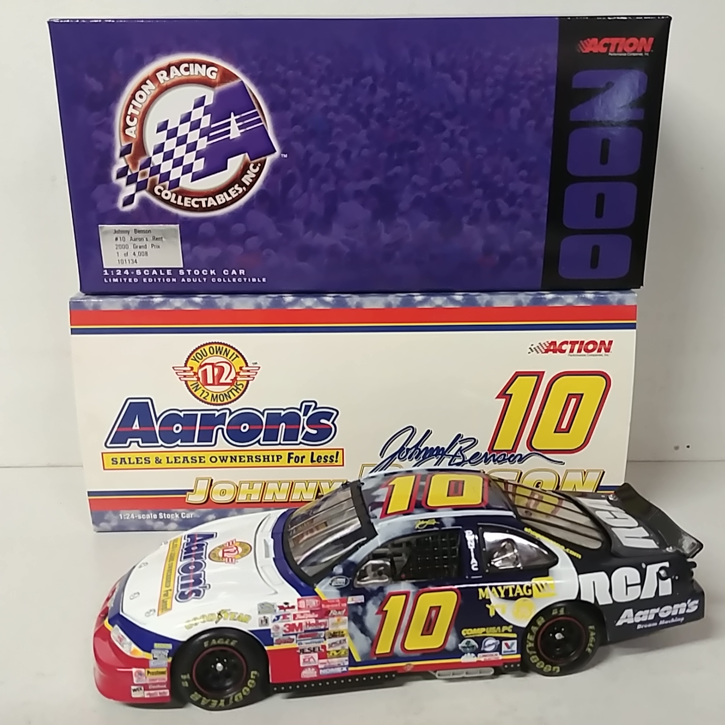 2000 Johnny Benson 1/24th Aaron's Rent Grand Prix c/w car