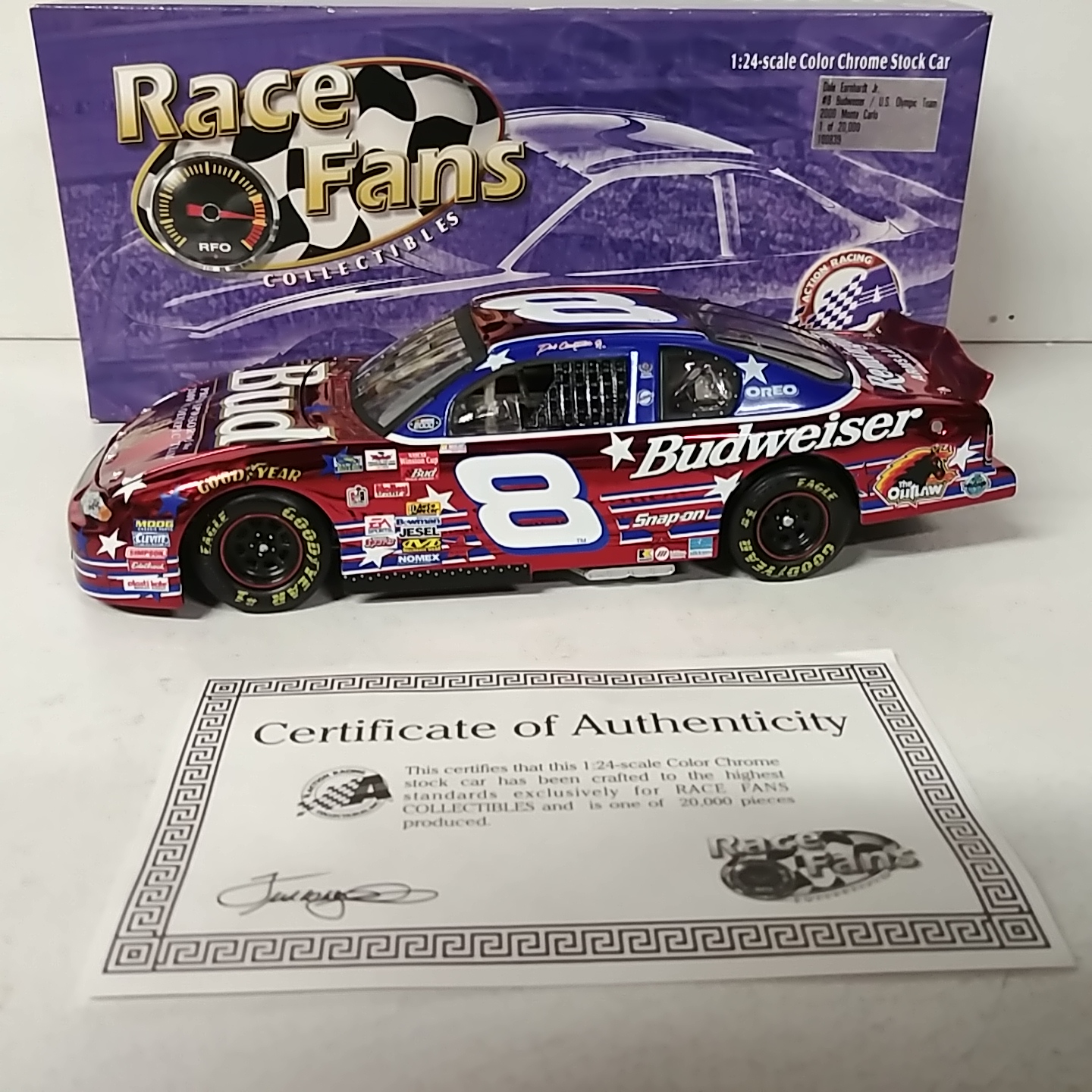 2000 Dale Earnhardt Jr 1/24th Budweiser "US Olympic Team" color chrome car