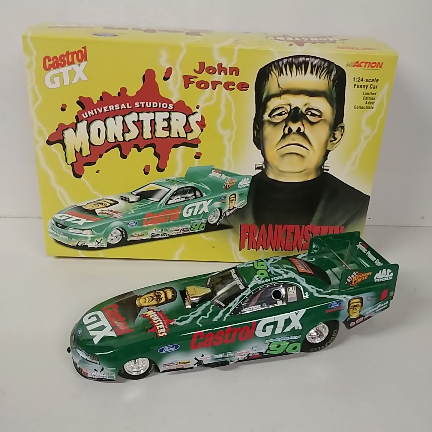 2000 John Force 1/24th Castrol GTX "Frankenstein" Mustang funny car