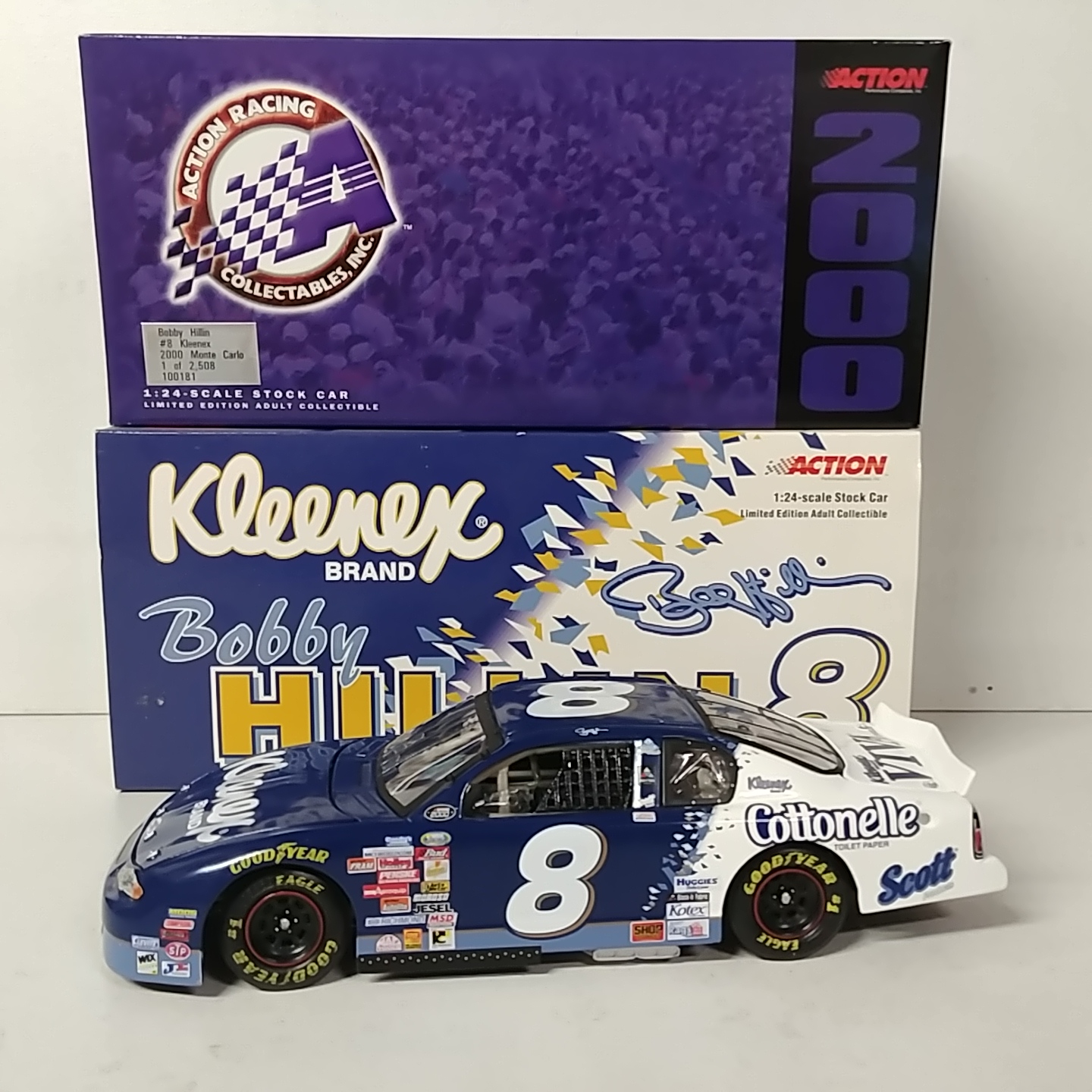 2000 Bobby Hillin 1/24th Kleenex "Busch Series" c/w car