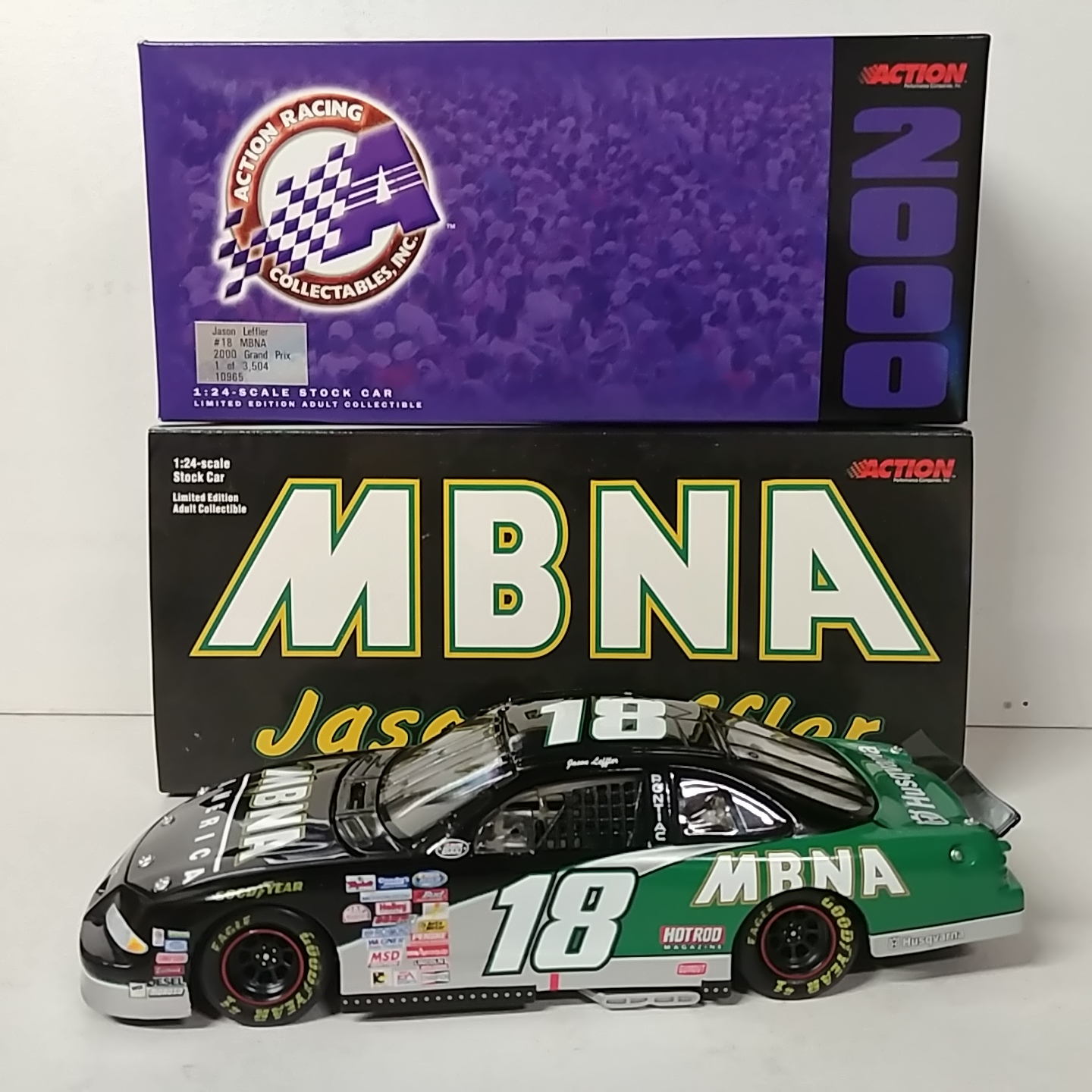 2000 Jason Leffler 1/24th MBNA "Busch Series" c/w car