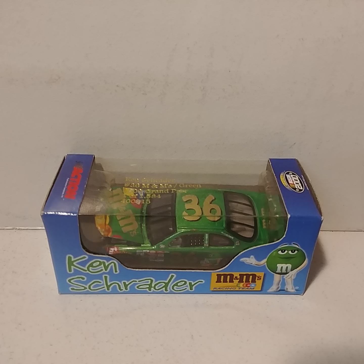 2000 Ken Schrader 1/64th M&M's "Green" RCCA hood open Grand Prix