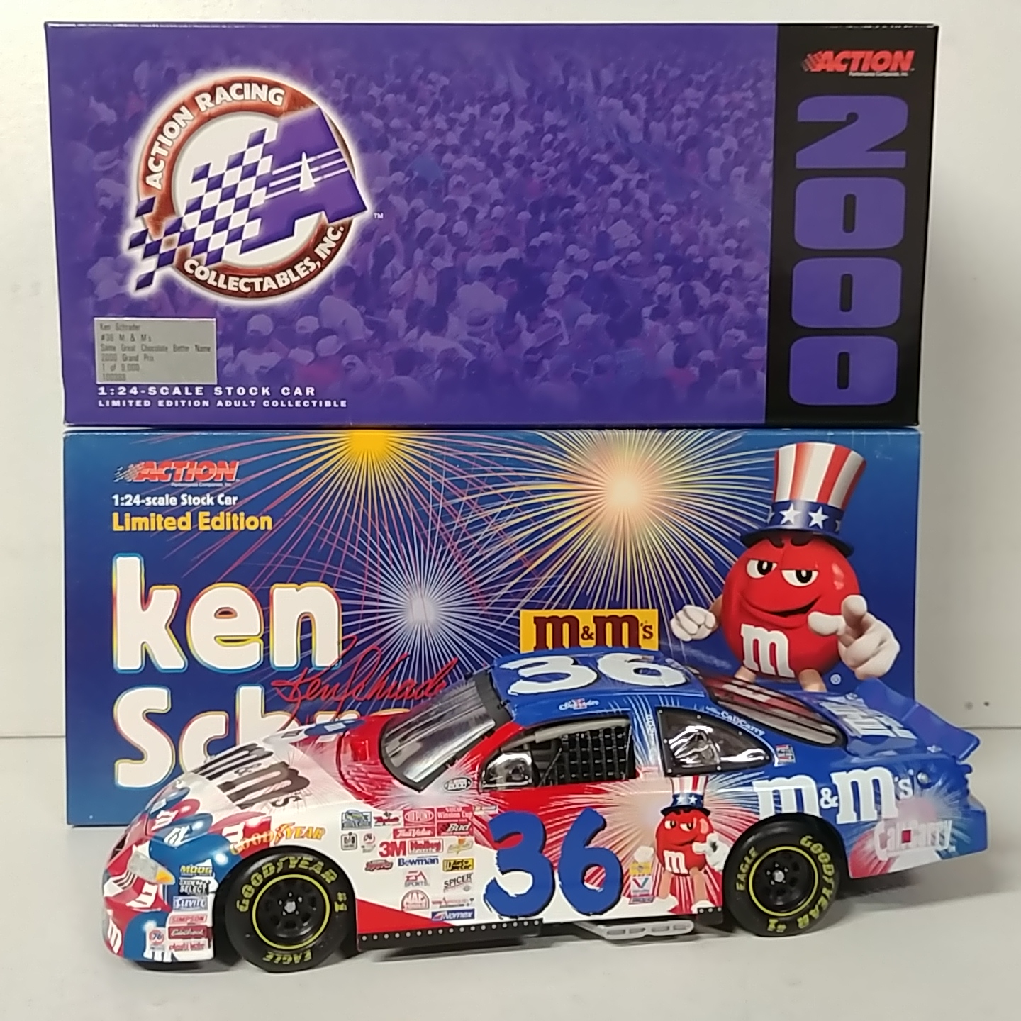 2000 Ken Schrader 1/24TH  M&M's "Same Great Chocolate" c/w car