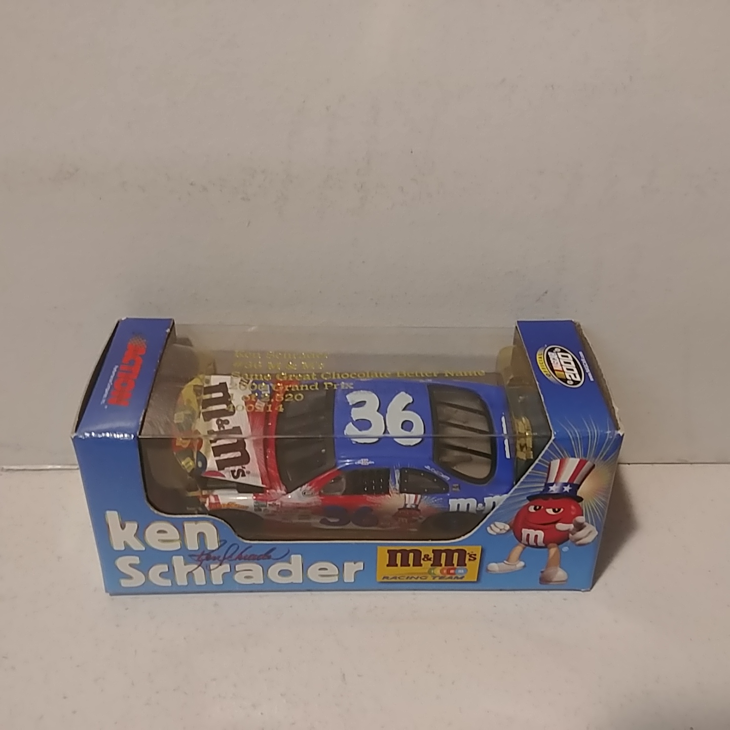 2000 Ken Schrader 1/64th M&M's "Same Great Chocolate New Name" RCCA hood open Grand Prix