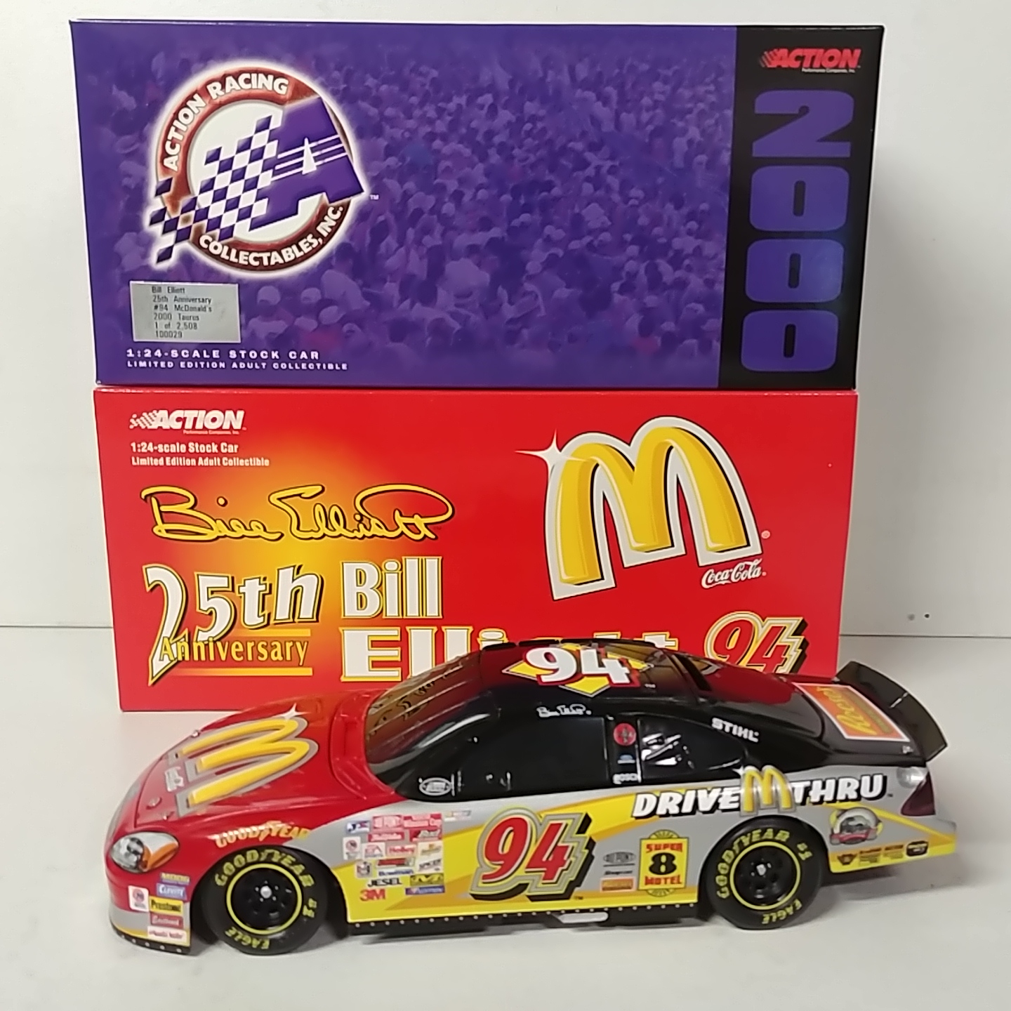 2000 Bill Elliott 1/24th McDonald's  "25th Anniversary" b/w bank