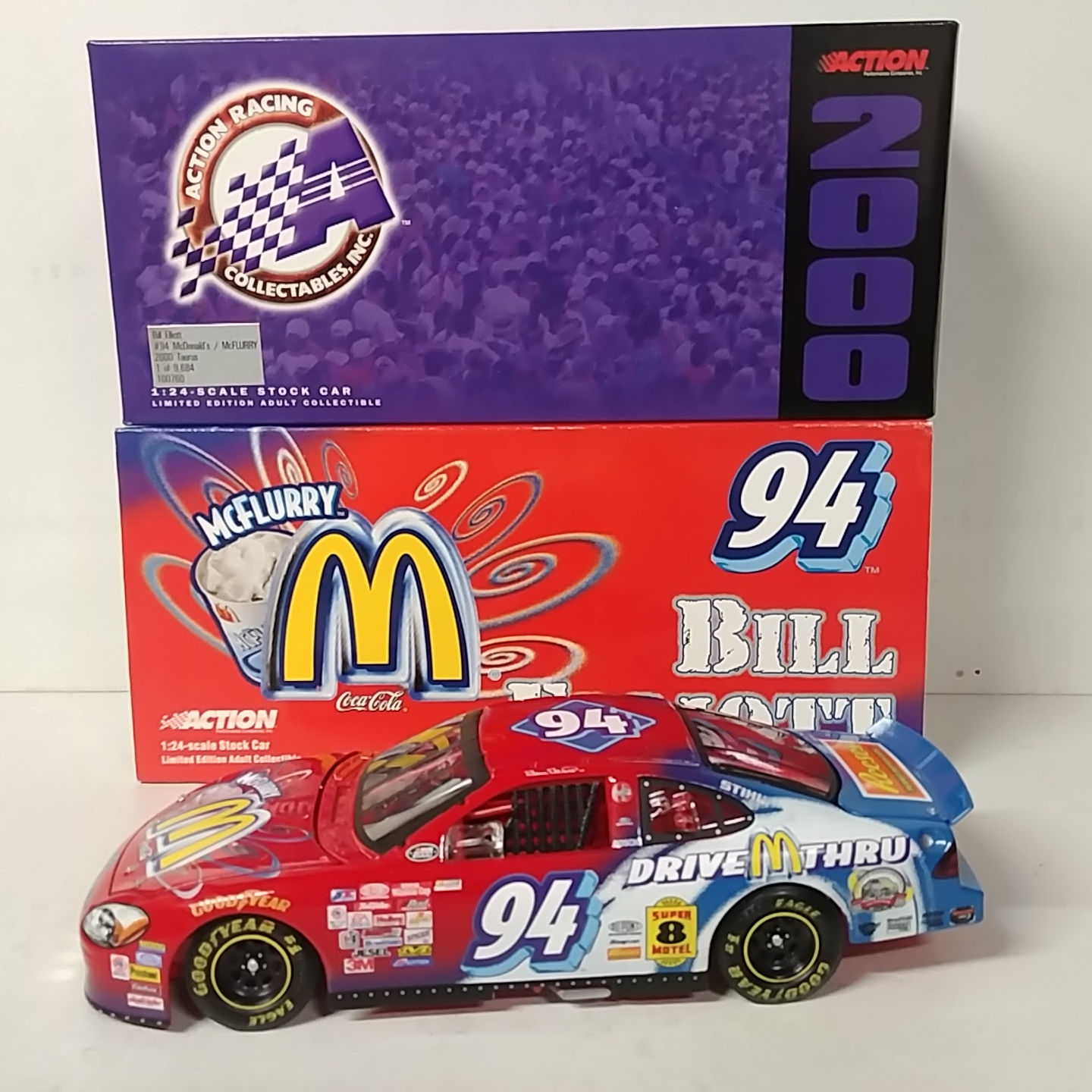 2000 Bill Elliott 1/24th McDonald's  "McFlurry" c/w car