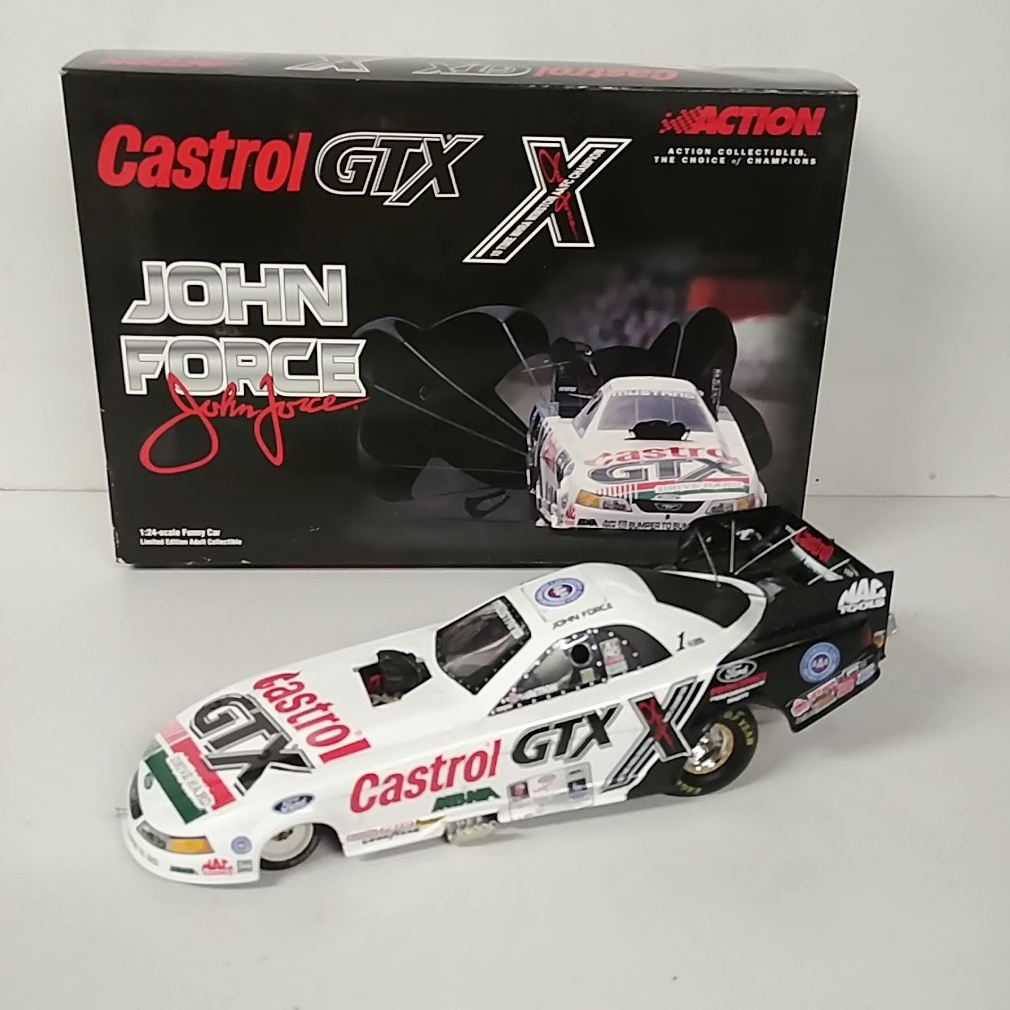 2001 John Force 1/24th Castrol GTX Mustang funny car